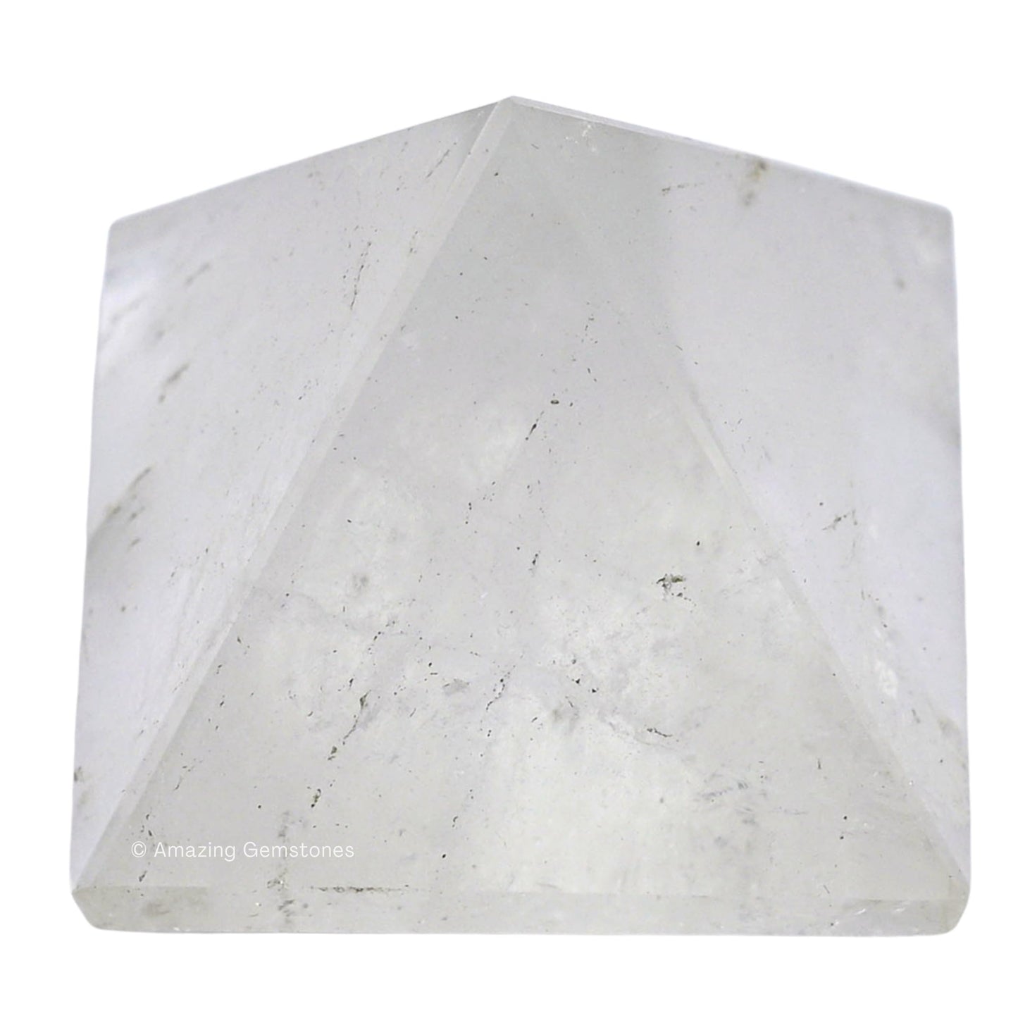 Amazing Gemstone Clear Quartz Pyramid Crystal Healing Stones - 1.5" Great Pyramid Figurine of Natural Stone Pyramid for Meditation, Reiki, Chakra Balancing and Crystal Pyramids Grid