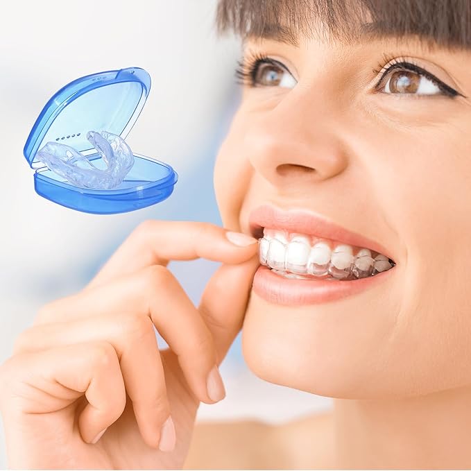 Mouth Guard for Grinding Teeth at Night, Night Guards for Teeth Grinding, Mouth Guard for Sleeping, Pack of 4 Mouth Guards for Clenching Teeth at Night – Includes 2 Sizes & 1 Travel Case