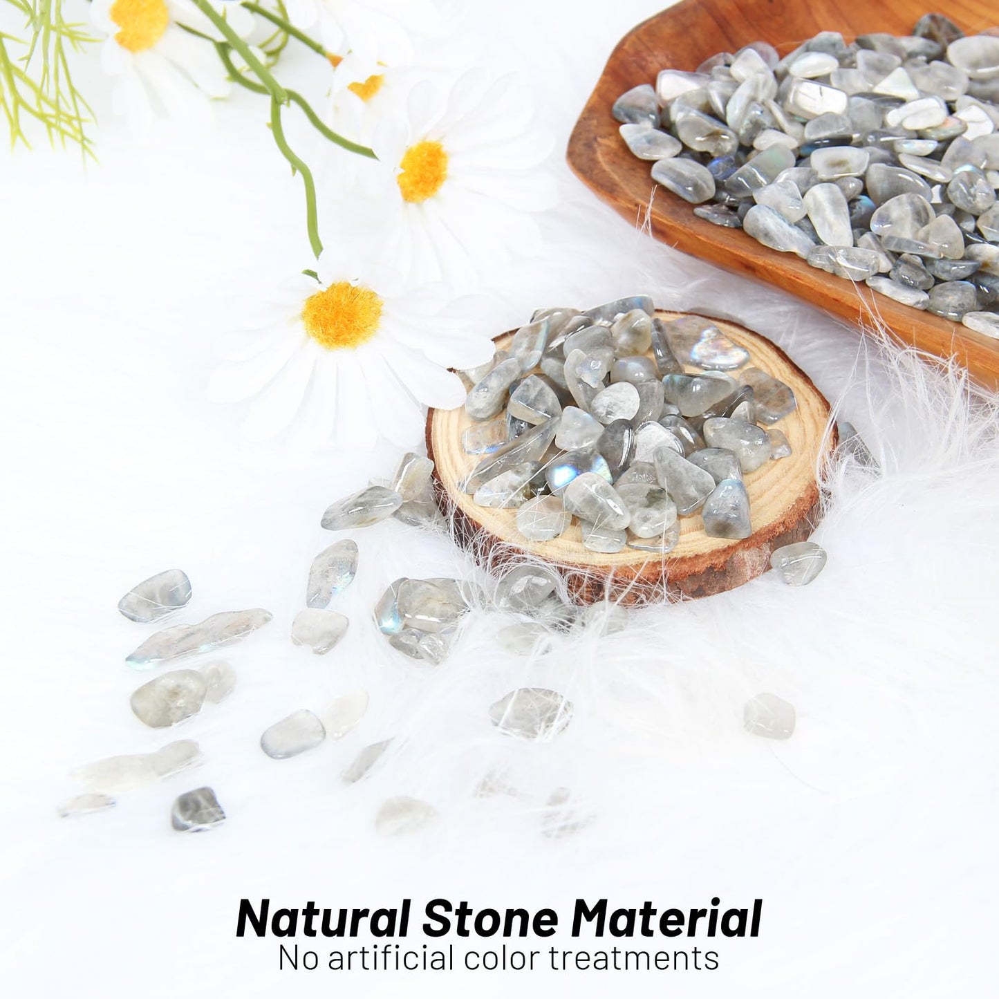 1.1lb Natural Crushed Howlite Crystal Tumbled Chips-Howlite Healing Crystals Chips Bulk, Crushed Crystal Gemstones for Crafts, Beautiful Package for Gift
