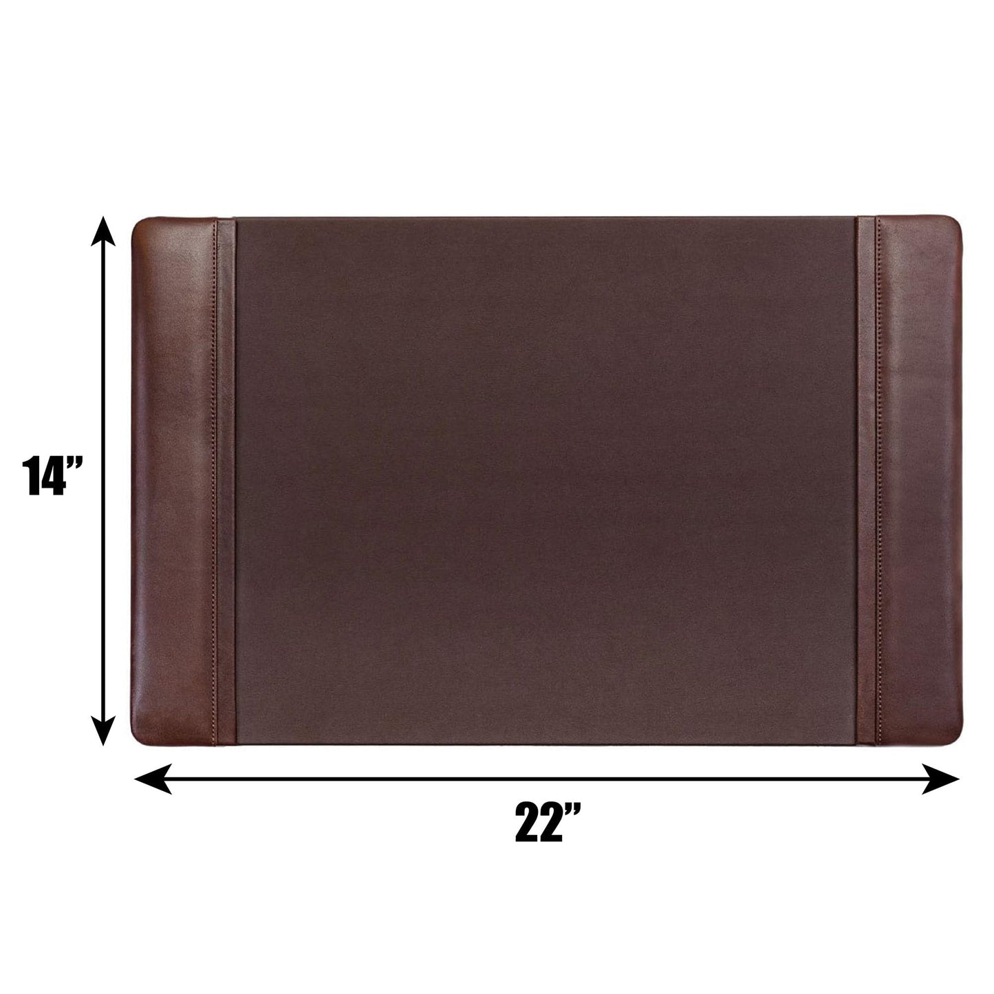 DACASSO Leather Desk Pad with Side Rails - Luxury Leather Desk Blotter for Writing - Executive Desk Surface Protector - (Chocolate Brown, 22” x 14”)