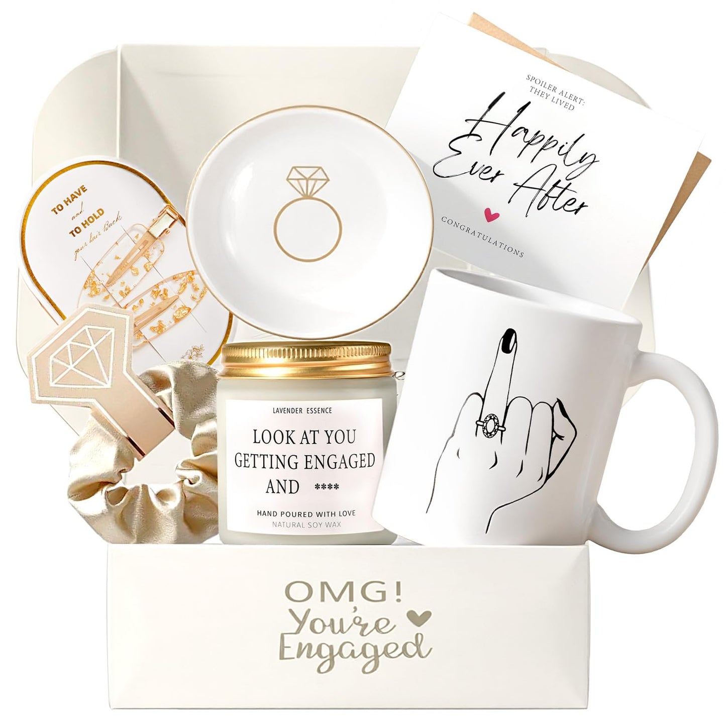 VKTASIMK Engagement Gifts for Couples, Gift for Newly Engaged Couples, Ring Finger Coffee Mug Set, Engagement Gifts for Her, Women, Best Engaged Gift Set