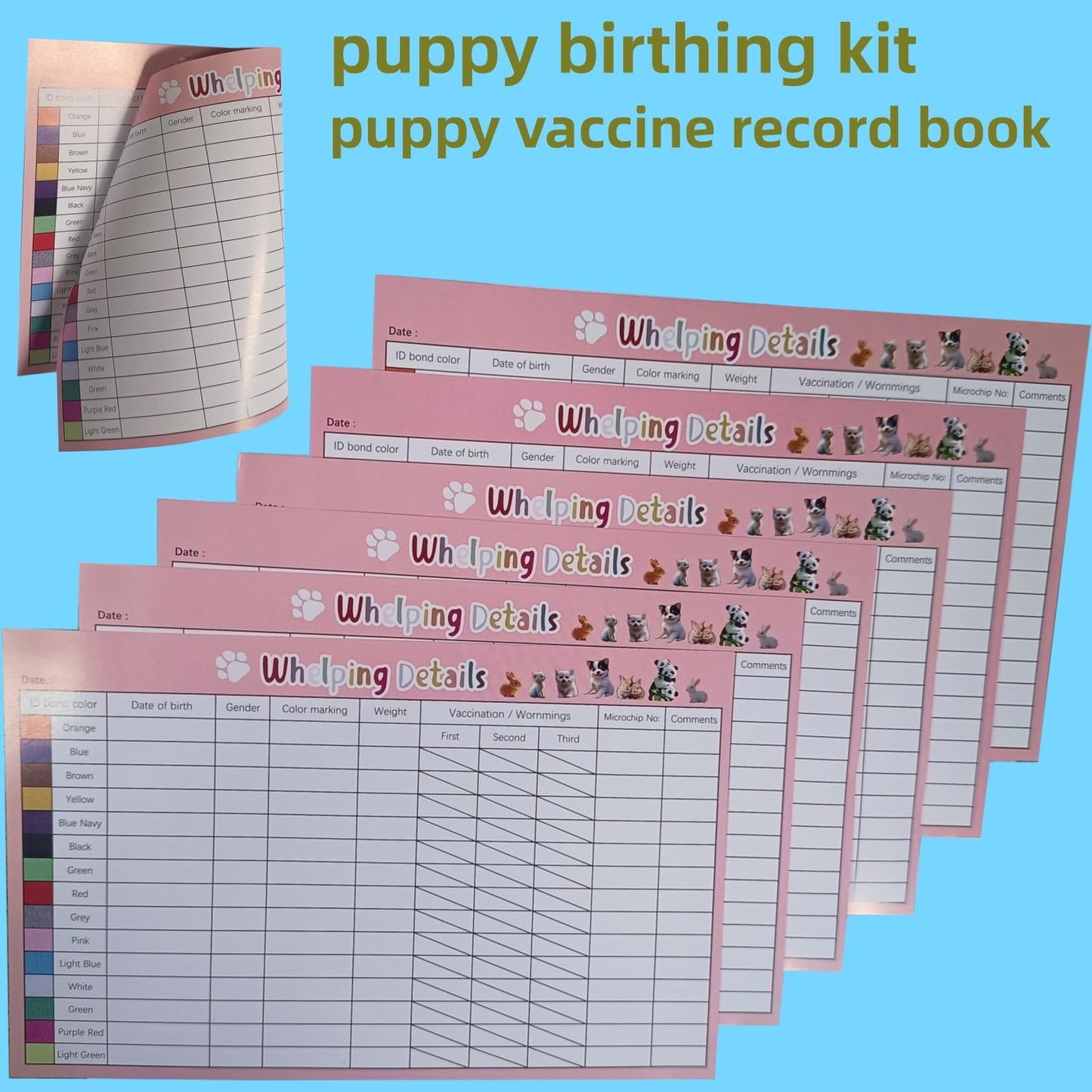 Ywingda Whelping Kit for Puppies Birth - Reusable Birthing with 77Piece,Birthing Essentials with Emergency Whelping Supplies,Kitten Bottle Feeding kit for New Born Puppy Supplies and Kitten