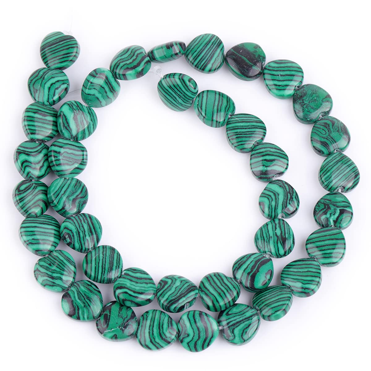GEM-Inside 10mm Heart Charms Green Fake Malachite Beads for Jewelry Making Full 15" Strand Power Energy Healing Chakra Stone Beads