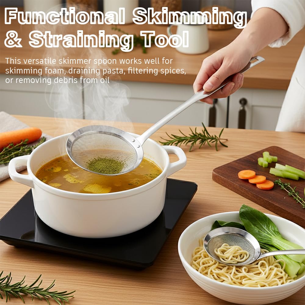 Fine Mesh Stainless Steel Colander，2025 Stainless Steel Filter,Durable Multi-Functional Kitchen Cooking Net Strainer (2-Piece Set),Strainers Fine Mesh，Profesional Stainless Strainer.