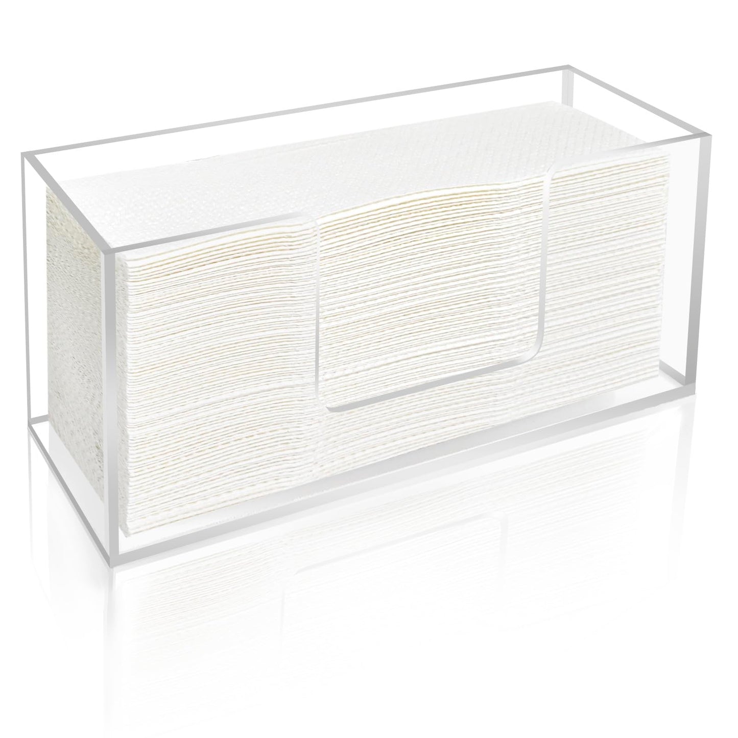 Acrylic Paper Towel Dispenser, Napkin Holder for Bathroom, Kitchen & Countertop – Paper Towel Holder Z-Fold/C-Fold/Multi-Fold Holder, Shatter-Resistant & Space-Saving (1)
