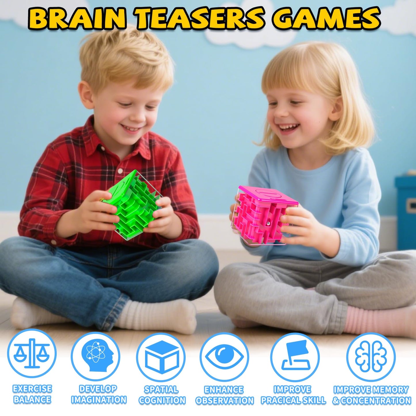12 Pack Money Maze Puzzle Gift Box, 3D Puzzle Boxes Toy for Cash Gift - Maze Magic Cube Toy Brain Teasers for Kids Adults Birthday Party Favors Easter Basket Fillers