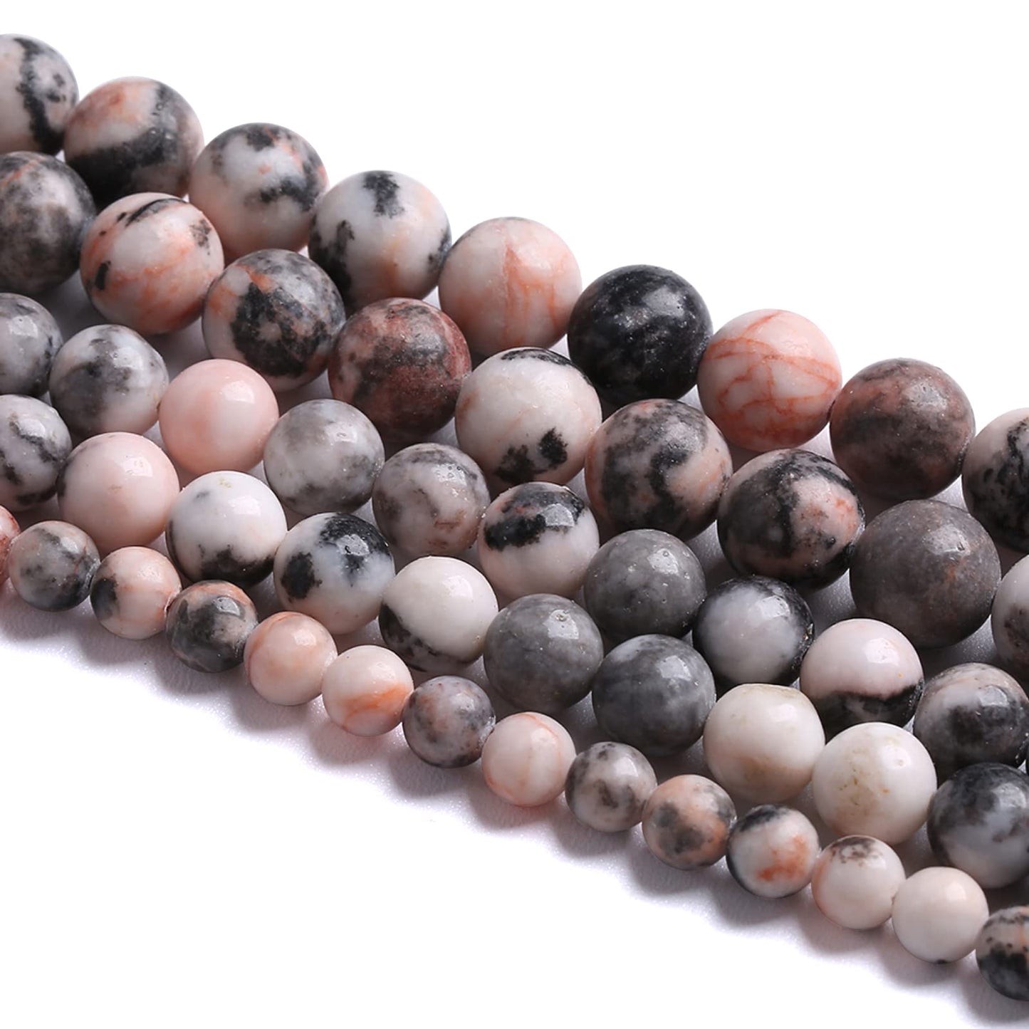 8MM 45PCS Natural Stone Pink Zebra Jasper Loose Beads for Jewelry Making DIY Bracelet Necklace