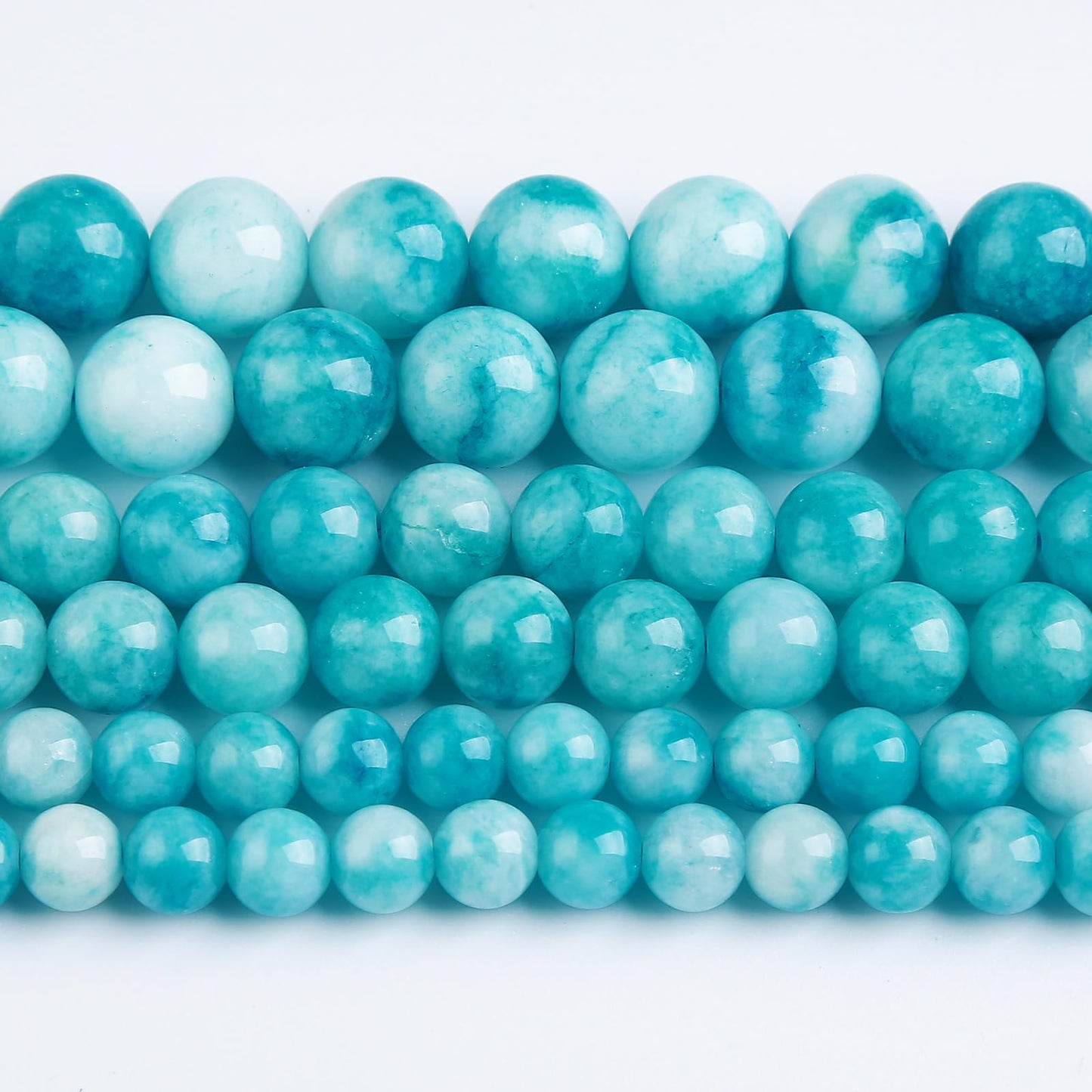 45pcs 8mm Natural Stone Beads Larimar Blue Stone Round Loose Beads for Jewelry Making DIY Bracelets Necklace