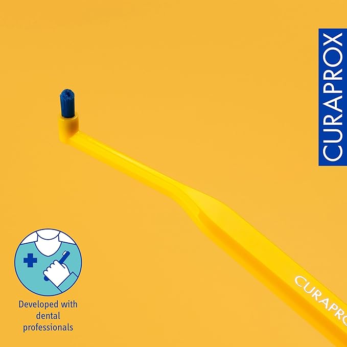Curaprox CS 1009 Single Toothbrush – Braces, Implants and Isolated Teeth | Ultra-Soft Single Tuft | Targeted Gumline Cleaning (Pack of 2)