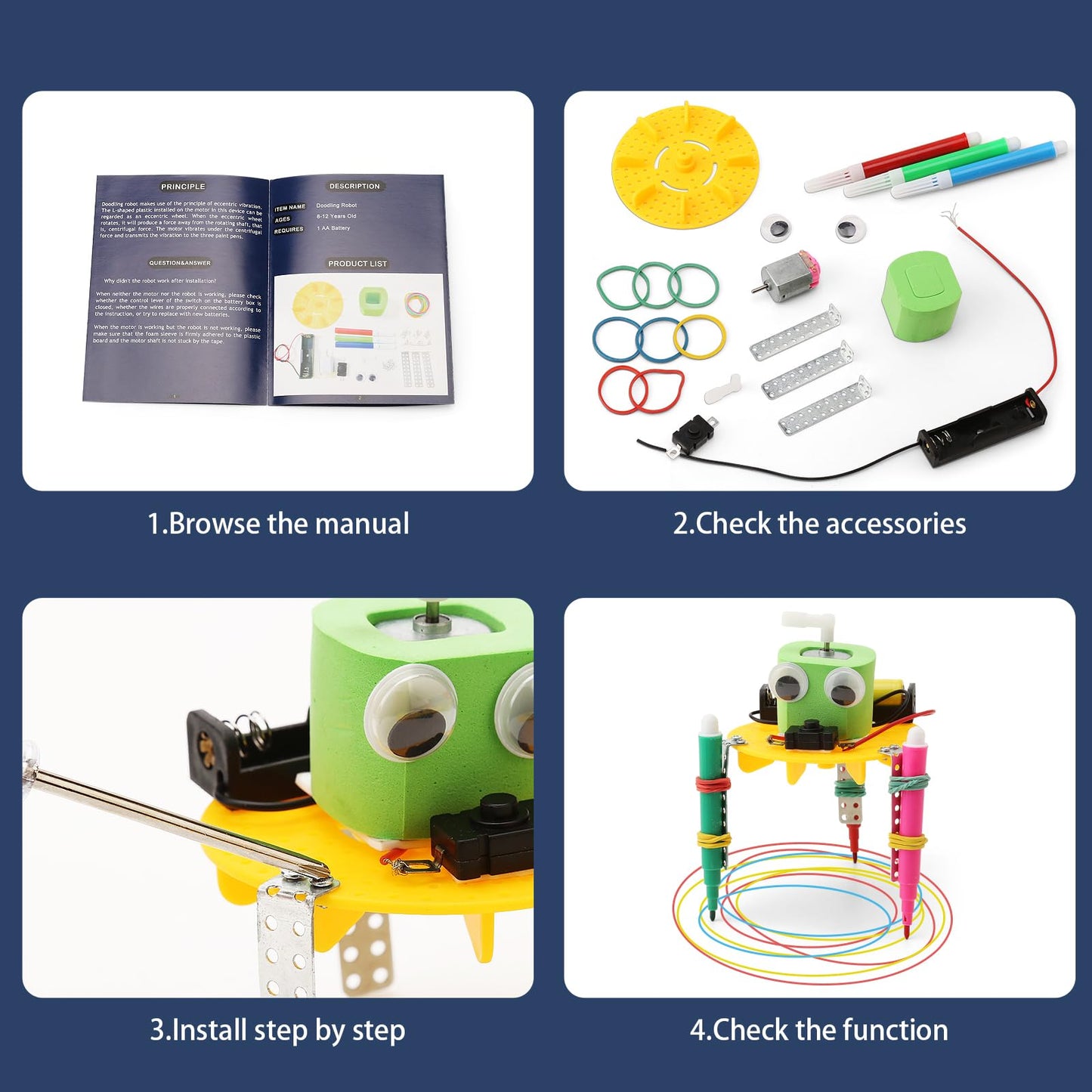 STEM Robotics Kits for Kids Science Kits Ages 8-10 8-12, Build A Engineering Robot Building Toys Science Experiments Projects, STEM Toys Activities for Boys Girls Age 8-12