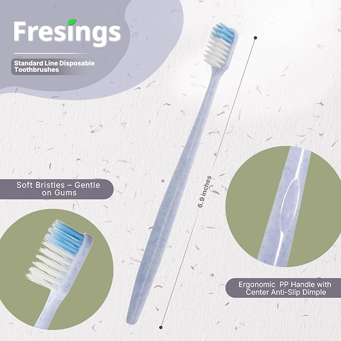 48-Pack Disposable Toothbrushes Individually Wrapped, Soft Bristle Bulk Travel Toothbrush for Adults, Kids, Guest, Hotel, Home, Camping, Donation – 4 Colors, Mini Manual Value Pack