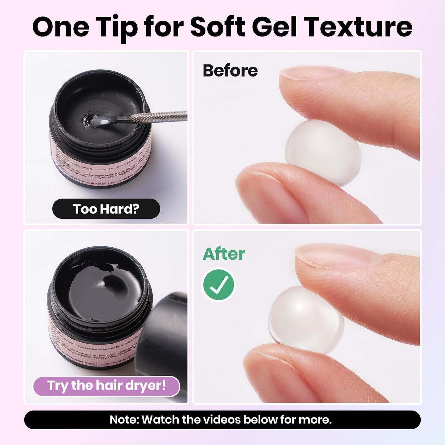 Beetles 3D Gel Nail Art Kit-1oz Clear Solid Builder Nail Gel,5 in 1 Non-Sticky Hand Sculpting Building 3D Nails for Beginner DIY Salon at Home,UV & LED Lamp Cured Needed,Crystal Orb Gifts for Women