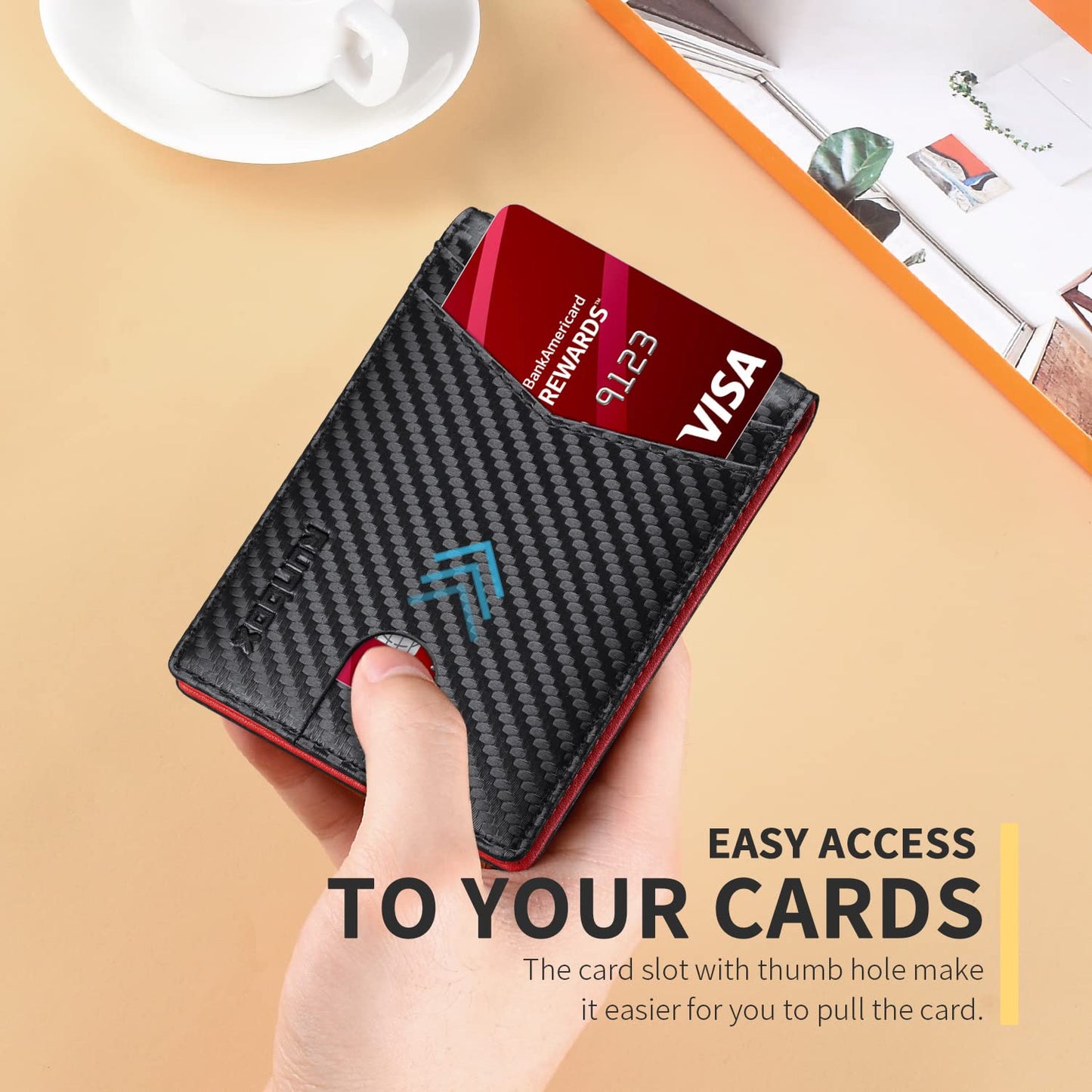 RUNBOX Wallet for Men and Women Slim Rfid Leather 2 ID Window With Gift Box
