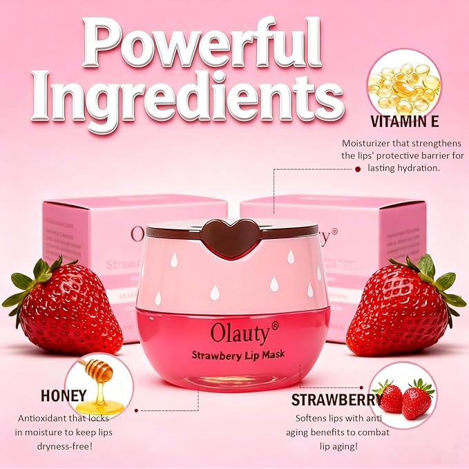 3 PCS Bee Lip Balm Honey Pot,Strawberry, Watermelon, Honey Flavors,Hydrating Lip Masks Overnight Reduces Lip Lines,Lip Prevention Dry &Cracked, Lip Balm Bulk, Christmas Gifts