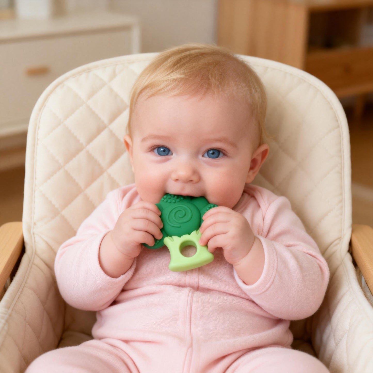 4 Pcs Silicone Baby Teether Set, Fruit Textured Baby Teething Toys, Infant Teething Newborn Teether for Infants, Freezer Safe Frozen Teething Toys, Essential Baby Gear