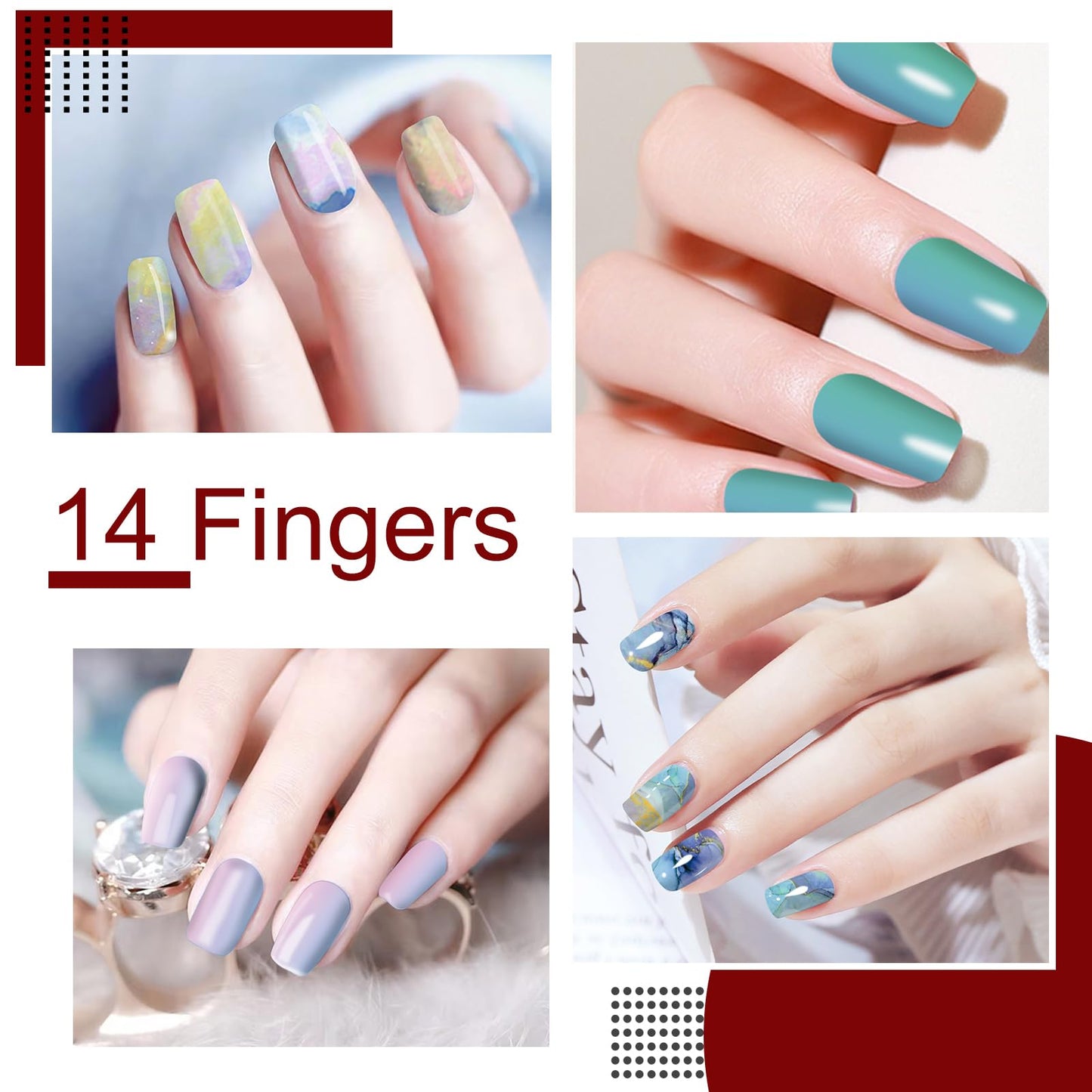 SILPECWEE Nail Polish Strips, 20 Sheets Rainbow Nail Polish Stickers Full Nail Wraps Self Adhesive Gel Nail Stickers Strips Fingernail Art Sticker Nails for Women with File
