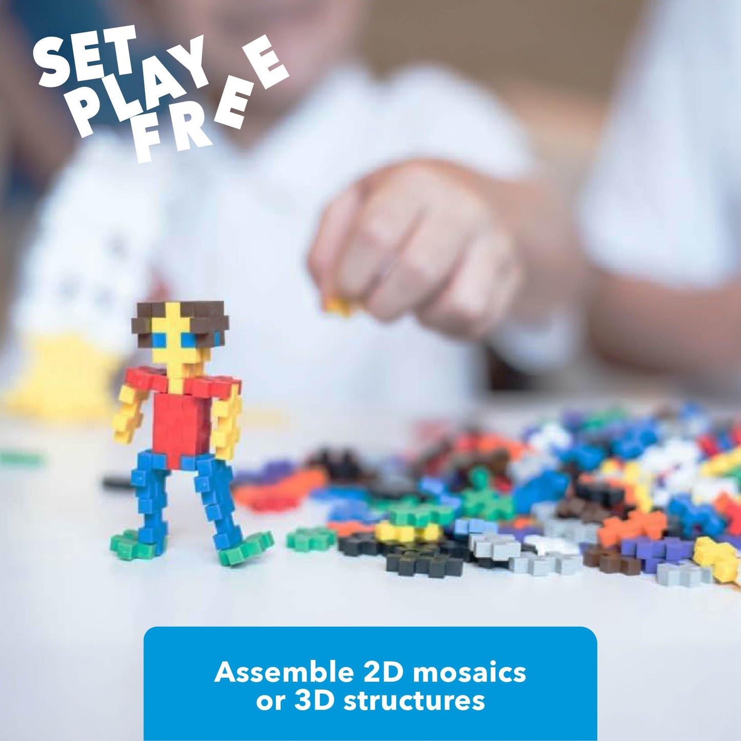 PLUS PLUS 600 Piece Basic Color Mix - Mini Interlocking Building Blocks Set, Stem Toys for Kids - Sensory Bin Fillers/Math Manipulatives Classroom Must Haves Gifts for Boys & Girls