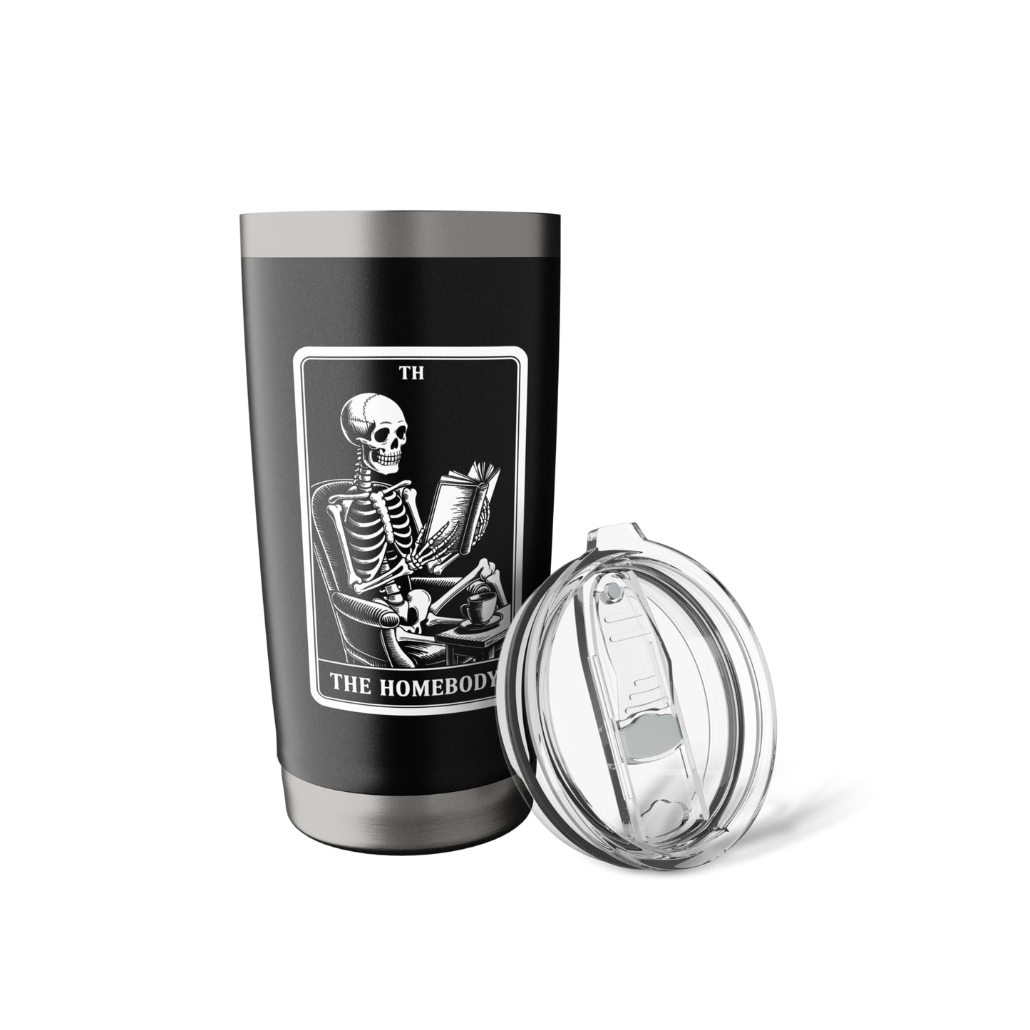 The Homebody Tarot Card Indoorsy Skeleton Introvert Stainless Steel Insulated Tumbler