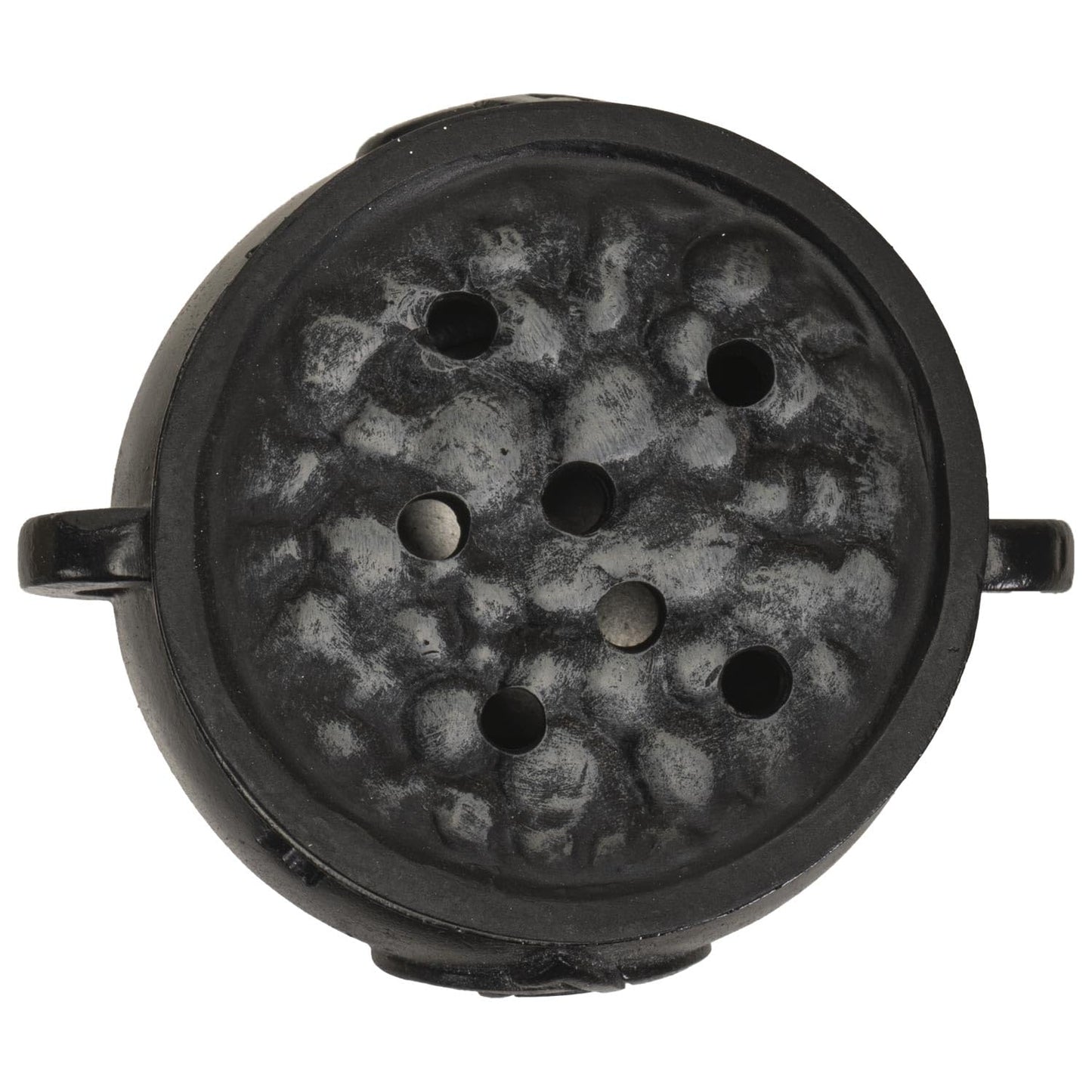 Pacific Giftware Black Celtic Triquetra Symbol Cast Iron Cauldron Incense Cone Burner Decorative Wiccan Pot with Lid Polyresin Home Decor 3.14" H