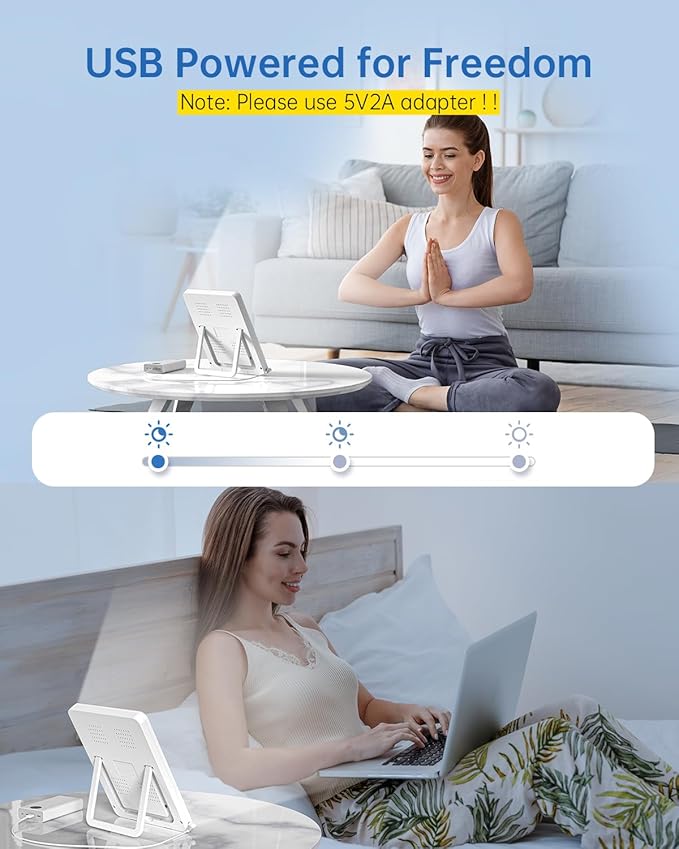SUXIO Light Therapy Lamp - 10000 Lux Therapy Lights, 3 Timing & Mode Happy Lamp, Touch Control Daylight Lamp with Memory Function, Portable Light Therapy Box for Home/Office Use As Lift Mood