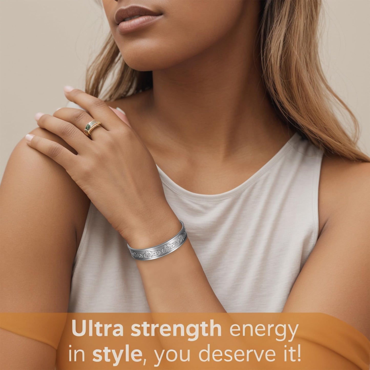 EnerCoppeX Copper Magnetic Bracelet for Women - Detox Jewelry with 3500 Gauss Magnet, Adjustable Cuff Bangle (Type-N)