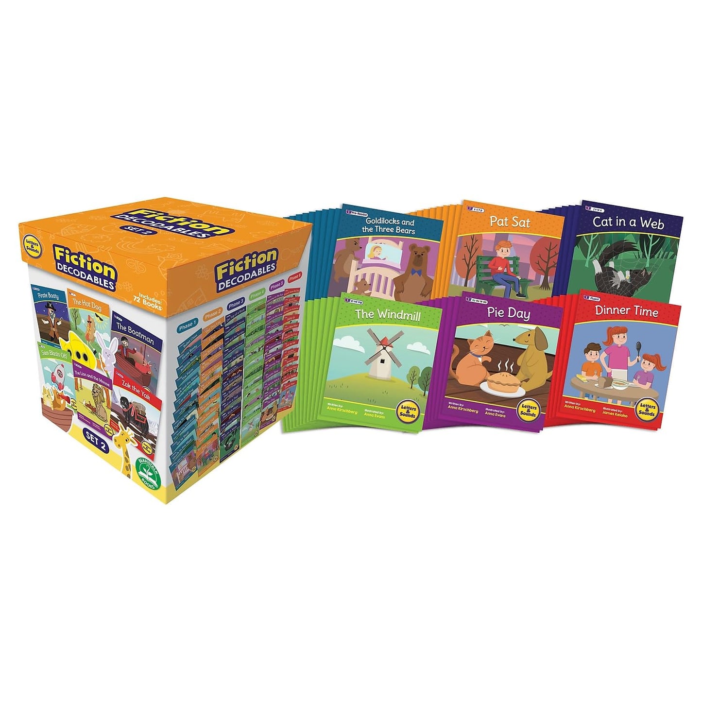 Junior Learning Beanstalk Books Letters & Sounds Fiction Decodables Boxed Set, Set 2