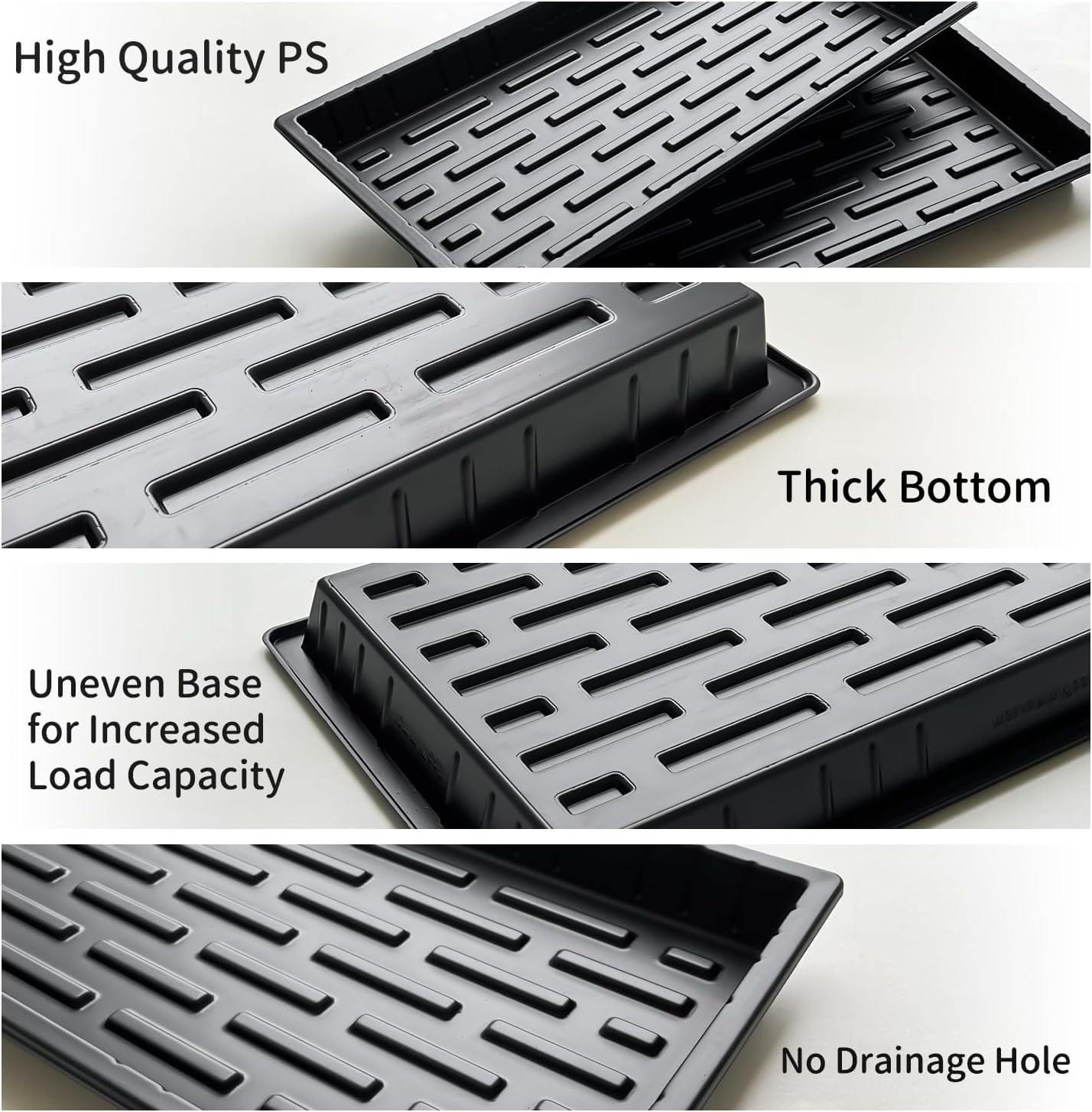RooTrimmer 10 Pack 1020 Seed Starter Trays and 10 Pcs 72 Cell Plug Trays, Thick Durable Seedling Plastic Nursery Tray for TD538 1020 Tray Germination (10 Sets)