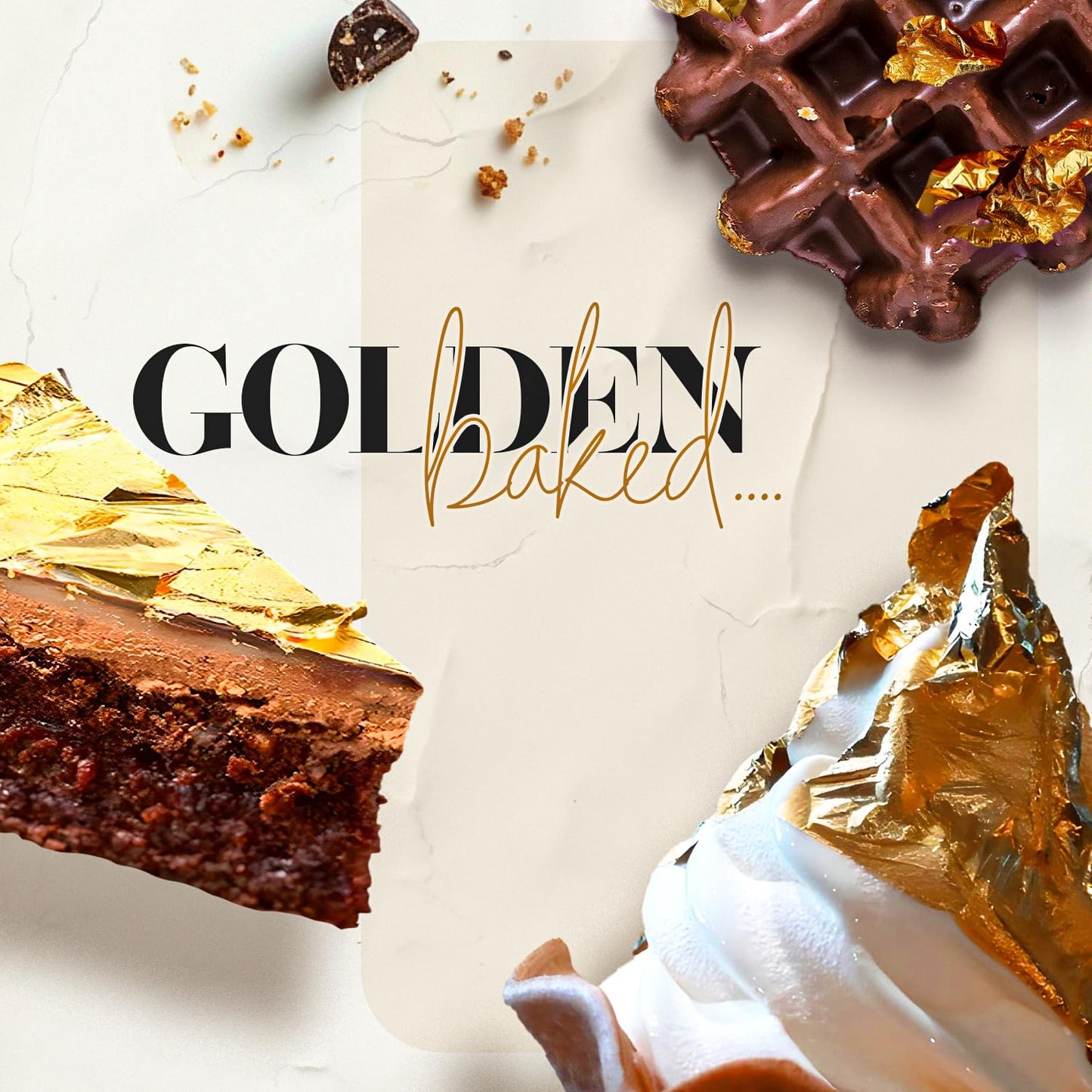 BeePoint 24K Edible Gold Leaf Sheets 20 Pcs - 1.7 x 1.7 Inches Gold Leaves for Cake Decorating, Baking & Cooking, Art & DIY Projects, Gilding Crafting, Makeup & Home