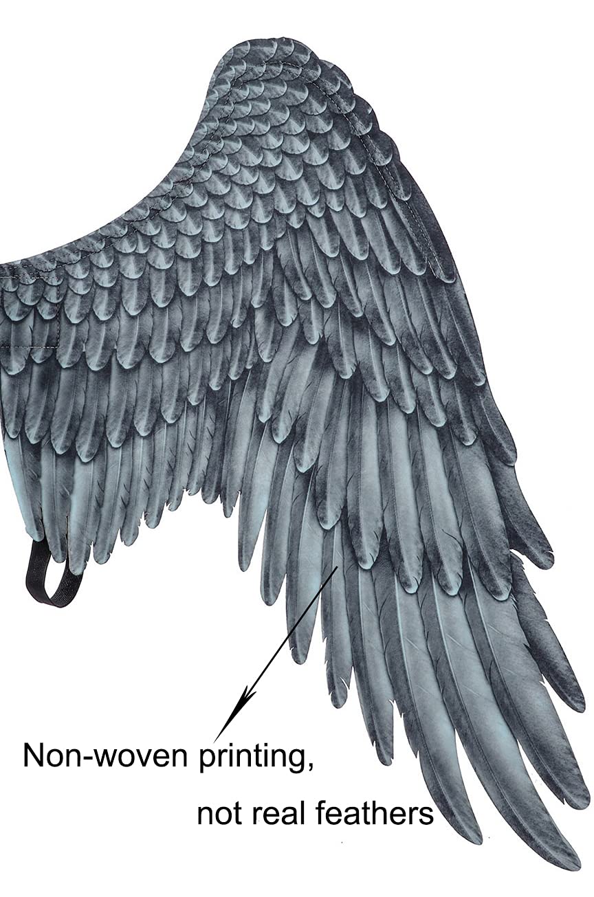 Himine Non-Woven Fabric Festive Party Angel Wings Suitable for Child Decorative Wings (Black)