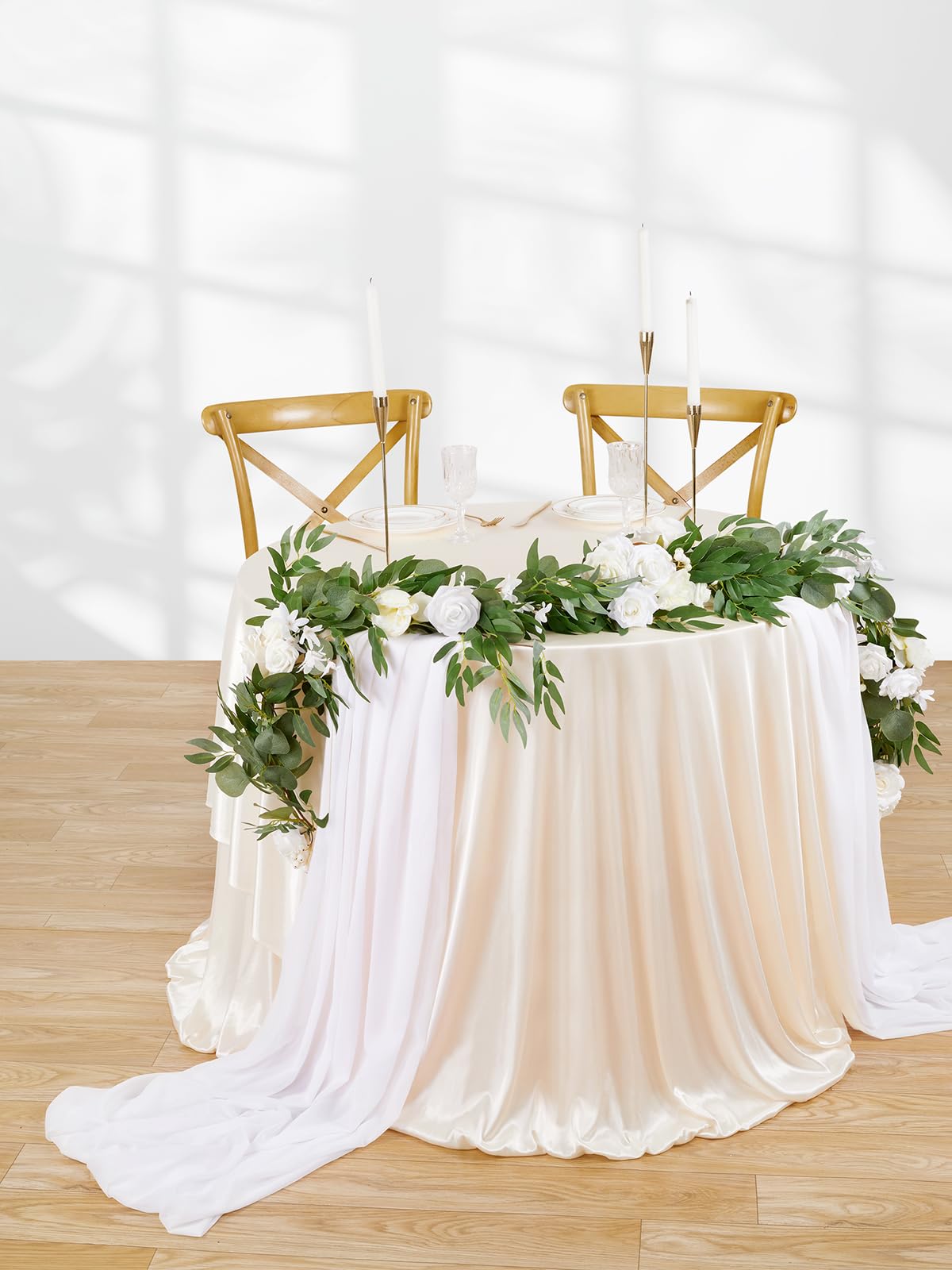 3 Yard White Chiffon Fabric by The Yard, 58 Inch Wide Elegant Sheer Chiffon Fabric for Wedding Costume Sewing Clothing Crafting Table Runner DIY Project