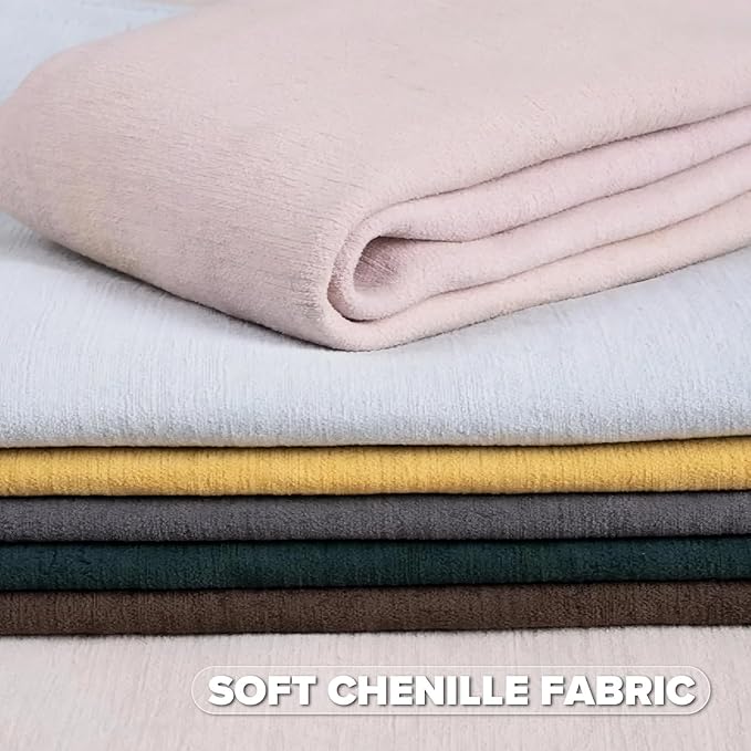FUTEI Dark Grey Chenille Throw Pillow Covers 20x20 Inch Set of 2,Edges Double-Stitched Cushion Cases,Modern Home Decor for Couch Living Room