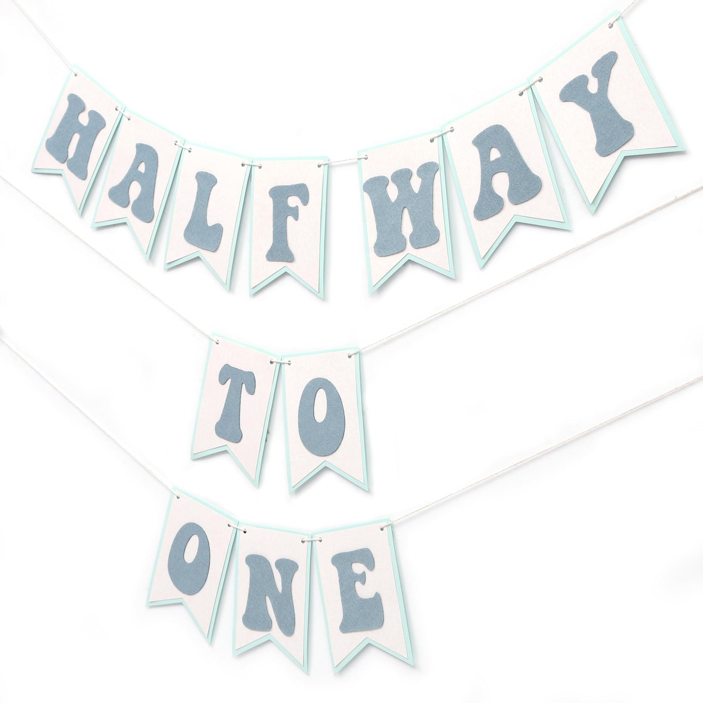 Half Way To One Banner- Neutral 6 Months Birthday Backdrop, Baby Half Cake Smash Photo Props, Birthday Party Decorations