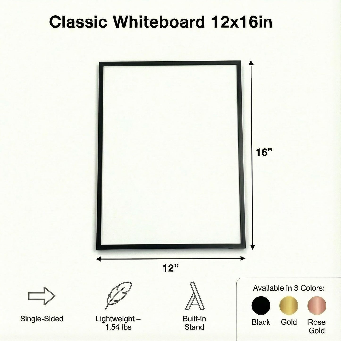 LULU OFFICE 12x16 Magnetic Whiteboard with Stand – Includes Weekly & Monthly Planner Sheets – Desktop Dry Erase Board with Black Frame, 3 Markers, Eraser, Magnets & Wall Mount Kit