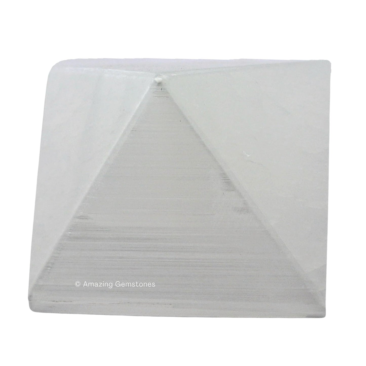 Amazing Gemstone Selenite Pyramid Crystal Healing Stones - 1.5" Great Pyramid Figurine of Natural Stone Pyramid for Meditation, Reiki, Chakra Balancing and Crystal Pyramids Grid