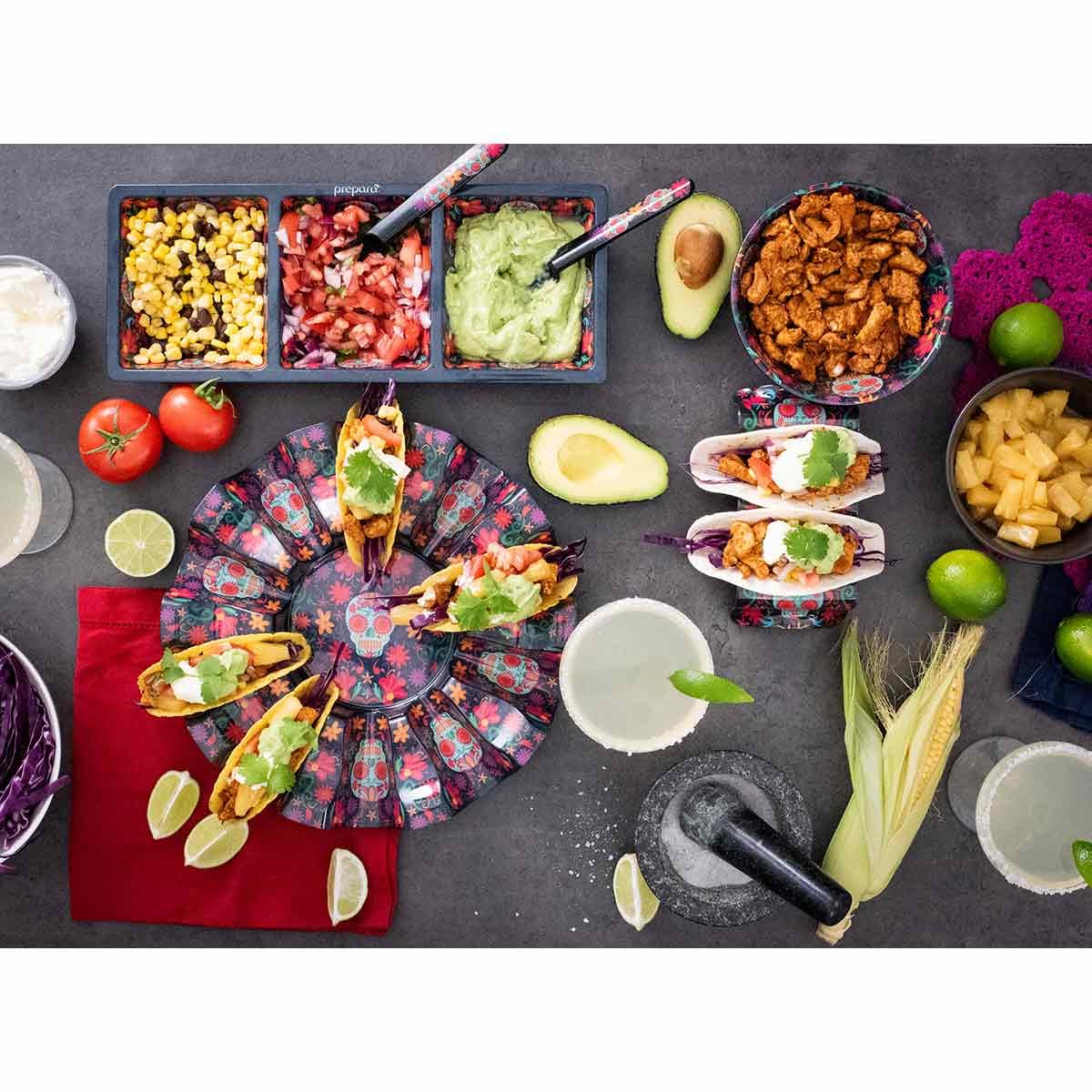 Prepara Day of the Dead Taco Carousel, Black