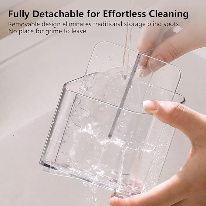 Wall Toothbrush Holder - No Punching Adhesive Toothbrush Holder, Wall Mounted Versatile Bathroom Rack | Bathroom Walll Hollder Organizer for Keeping Toiletries