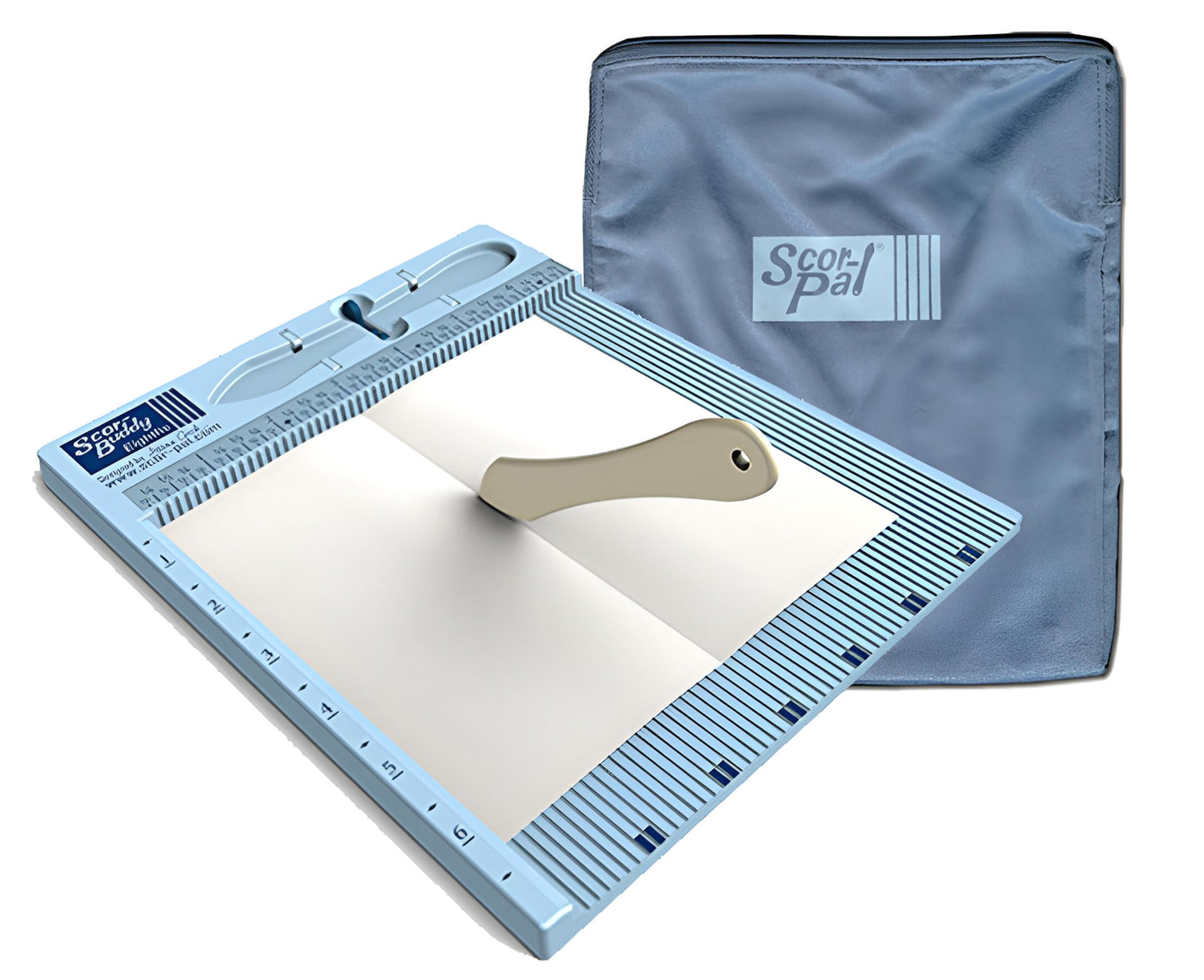 Scor-Buddy Mini Scoring Board, 6.75" x 7", 1/8" Space Grooves, Portable Scoring Tool for Card Making and Paper Crafts
