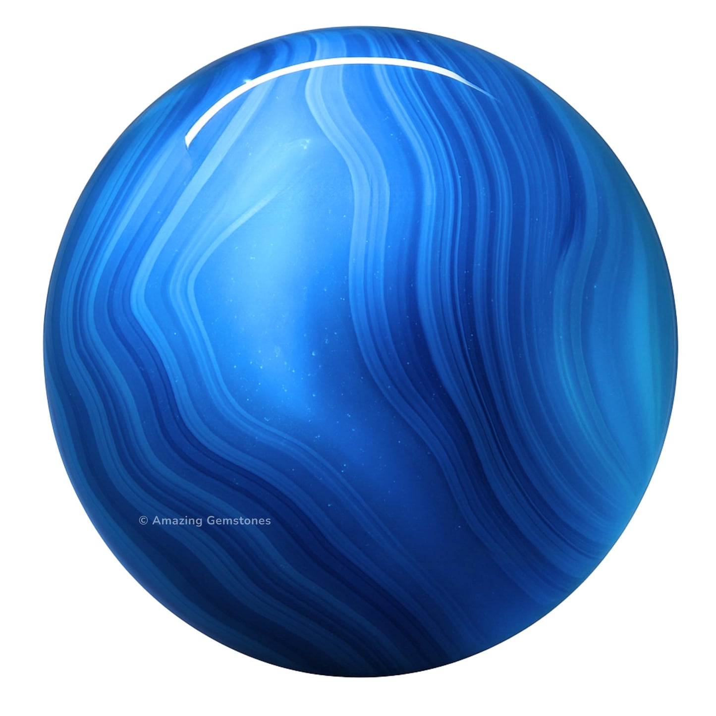 Amazing Gemstone Blue Onyx Crystal Ball with Stand - 2" Inches Crystal Sphere Meditation Balls for Witchcraft and Decorative Balls