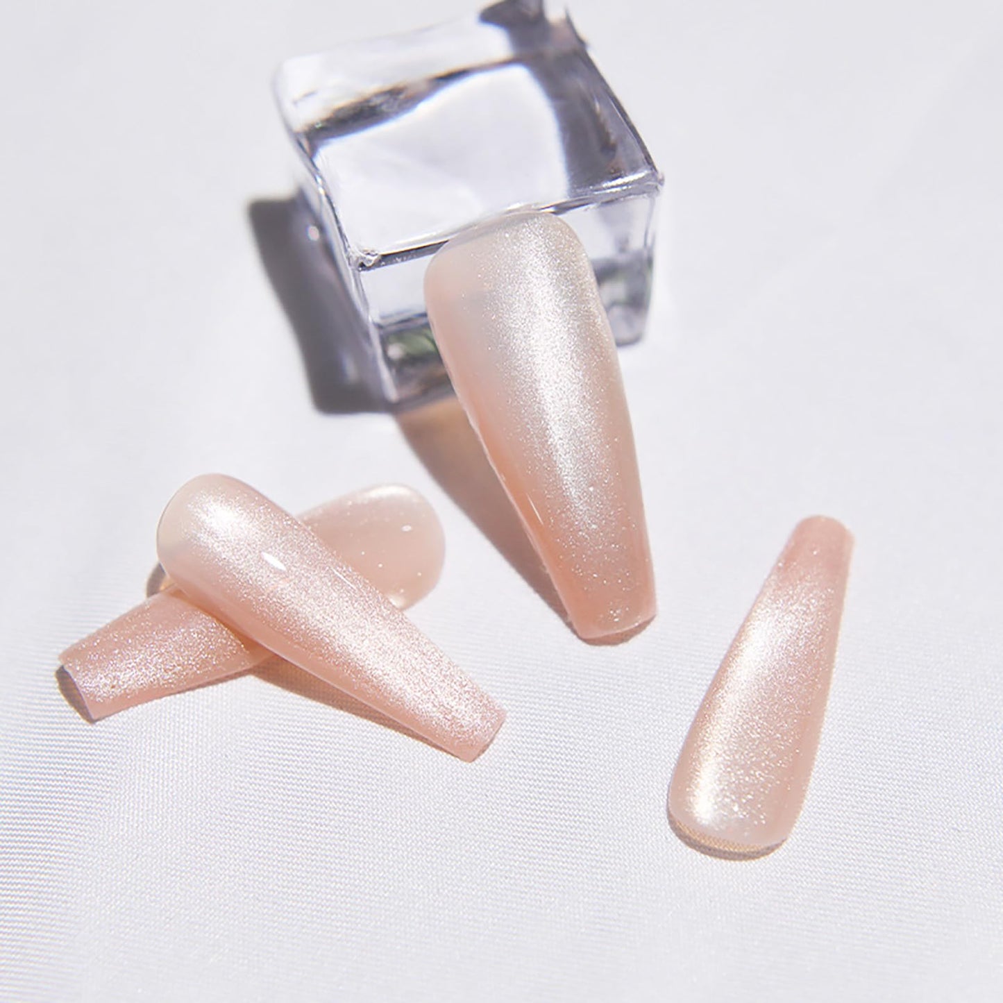 KKUUOO White Press on Nails Long Coffin Fake Nails Handmade False Nails with Glitter & Velvet Design Full Cover Glossy Acrylic Nails Stick on Nails for Women Fall Winter Manicure 24 Pieces