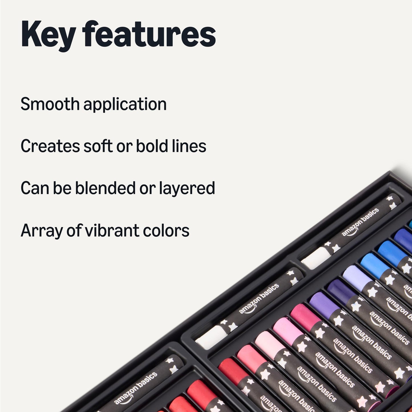 Amazon Basics Soft Oil Pastels Set for Artists, Beginners, Students, High-Pigment Vibrant Colors with Smooth Application, 48 Colors