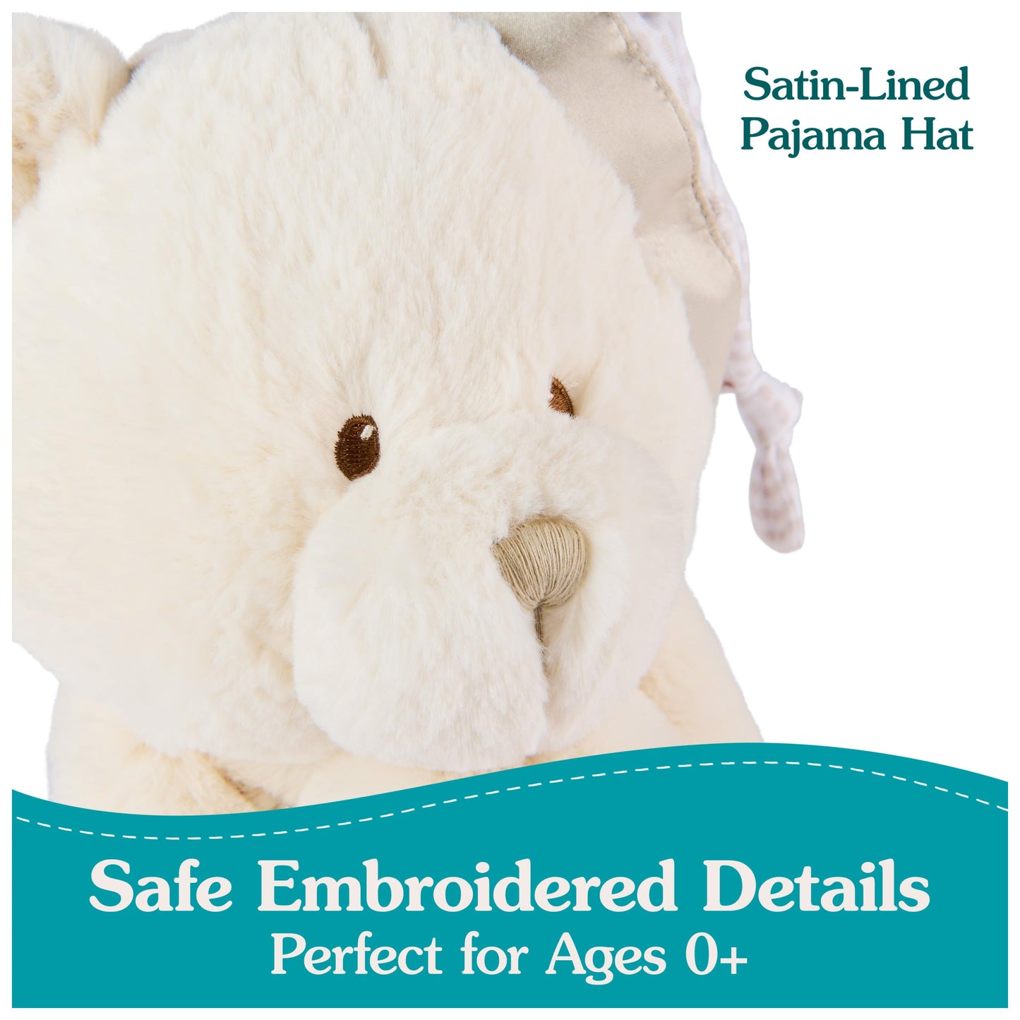 GUND Animated Goodnight Prayer Bear, Spiritual Plush Teddy Bear, Sensory Toy Stuffed Animal for Ages 0 and Up, Cream, 11"