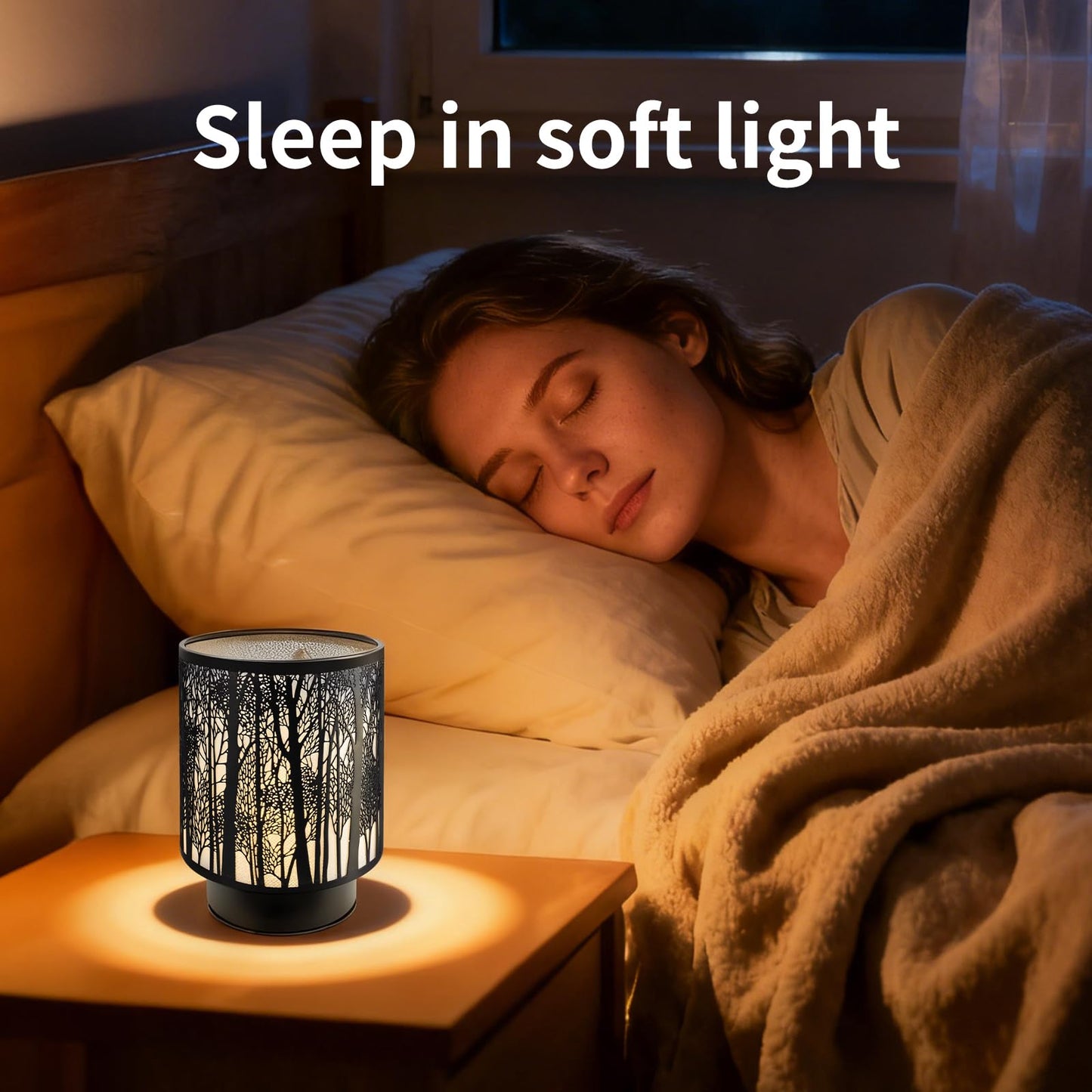 HEKALU Battery Operated Table Lamp, Cordless Lamps for Home Décor, Nightlight with LED Bulb with Timer for Living Room Bedroom Tabletop Entryway Centerpiece Gift (Forest)