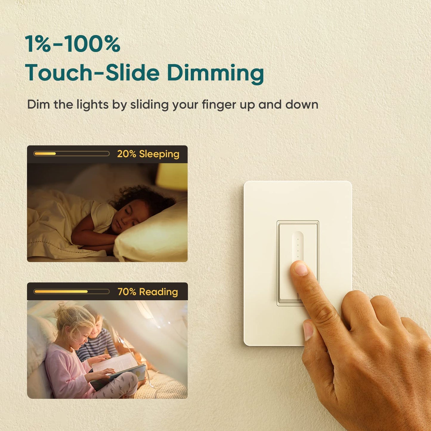 TREATLIFE 3 Way Smart Dimmer Switch 2 Pack, 2 Master 3 Way Dimmable Light Switches, 2.4GHz WiFi Smart Switch Compatible with Alexa and Google Home, Neutral Wire Needed, No Hub Required
