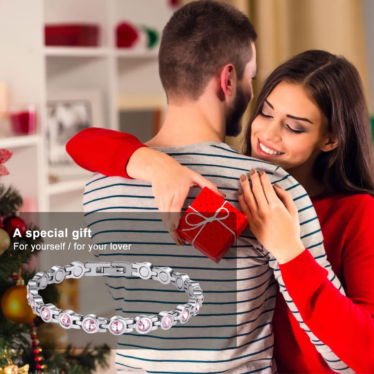JEROOT Ultra Strength Magnetic Bracelet for Women | 3500-6000 Gauss Neodymium Magnets | Magnetic Therapy Jewelry with Adjustable Tool & Gift Packaging