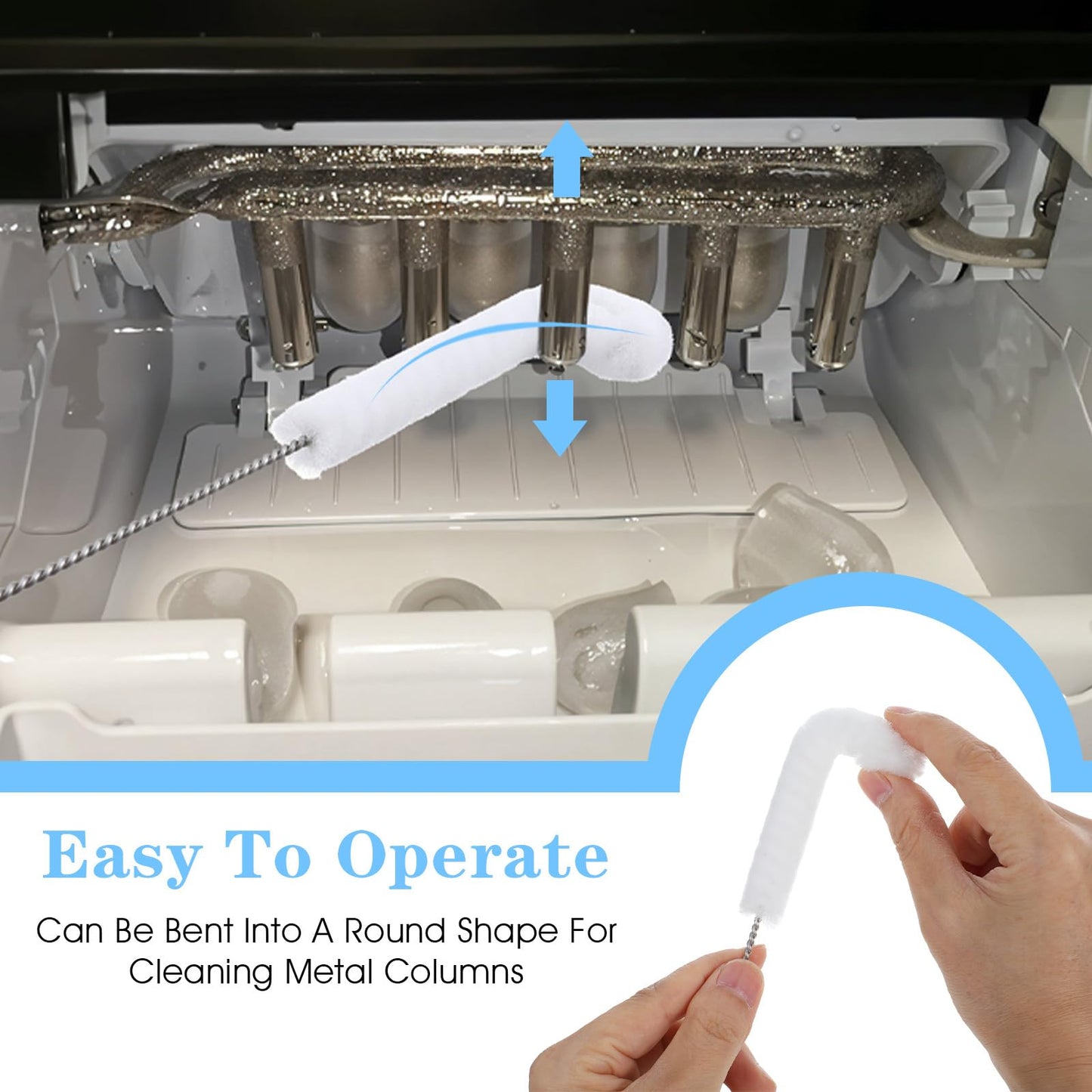 10PCS Ice Machine Cleaner Brush Sets, Small Cleaning Brush, Cleaning Brushes Small Spaces, Scouring Pads, Nylon Brushes, Sponge Brush, for Confined Spaces, Straws, and The Interior of Ice Makers.
