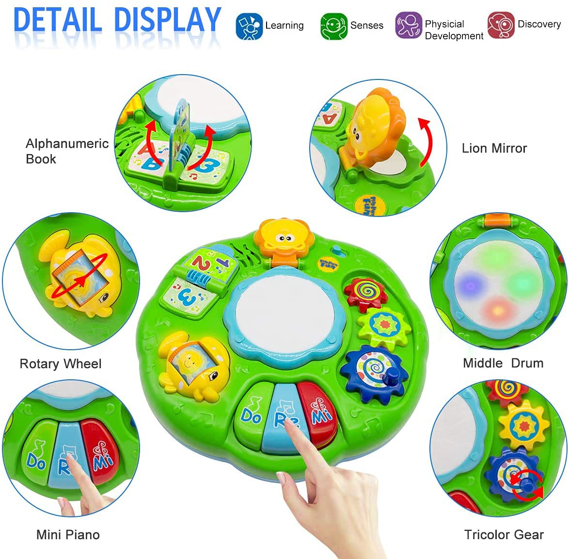 Magic Star Learning Table, Baby Activity Center & Interactive Play Table, Grow-with-Me Musical Activity Center for Infants & Toddlers 6–12 Months, Baby Activity Center Toy for Boys & Girls 1 2 3 Years