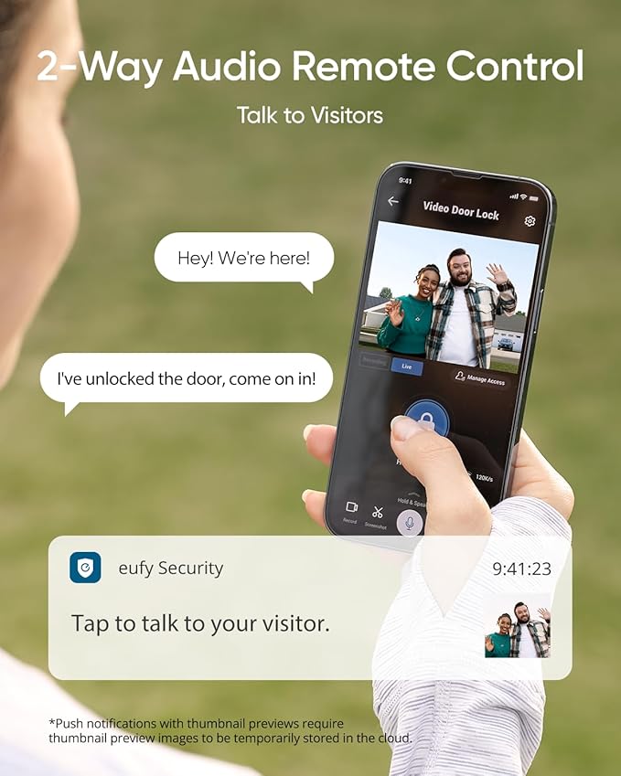 eufy Security Video Smart Lock S330, 3-in-1 Camera+Doorbell+Fingerprint Keyless Entry Door Lock, Smart Wi-Fi Deadbolt for Front Door, App Remote Control, SD Card Required, Chime Included