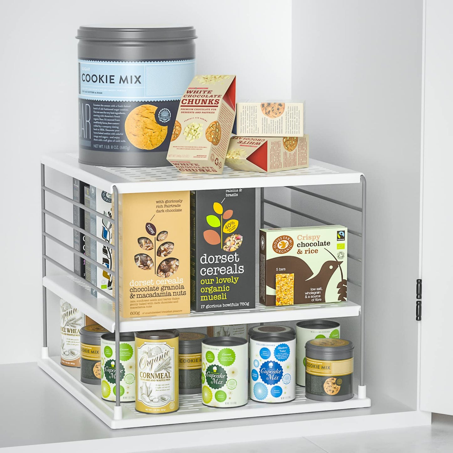 WANCHIY Upgraded Cabinet Organizers - Divided Compartment Holder for Plastic Bag, Wrap, Foil, Snack and Box - Kitchen Organization Under Sink Storage Suitable
