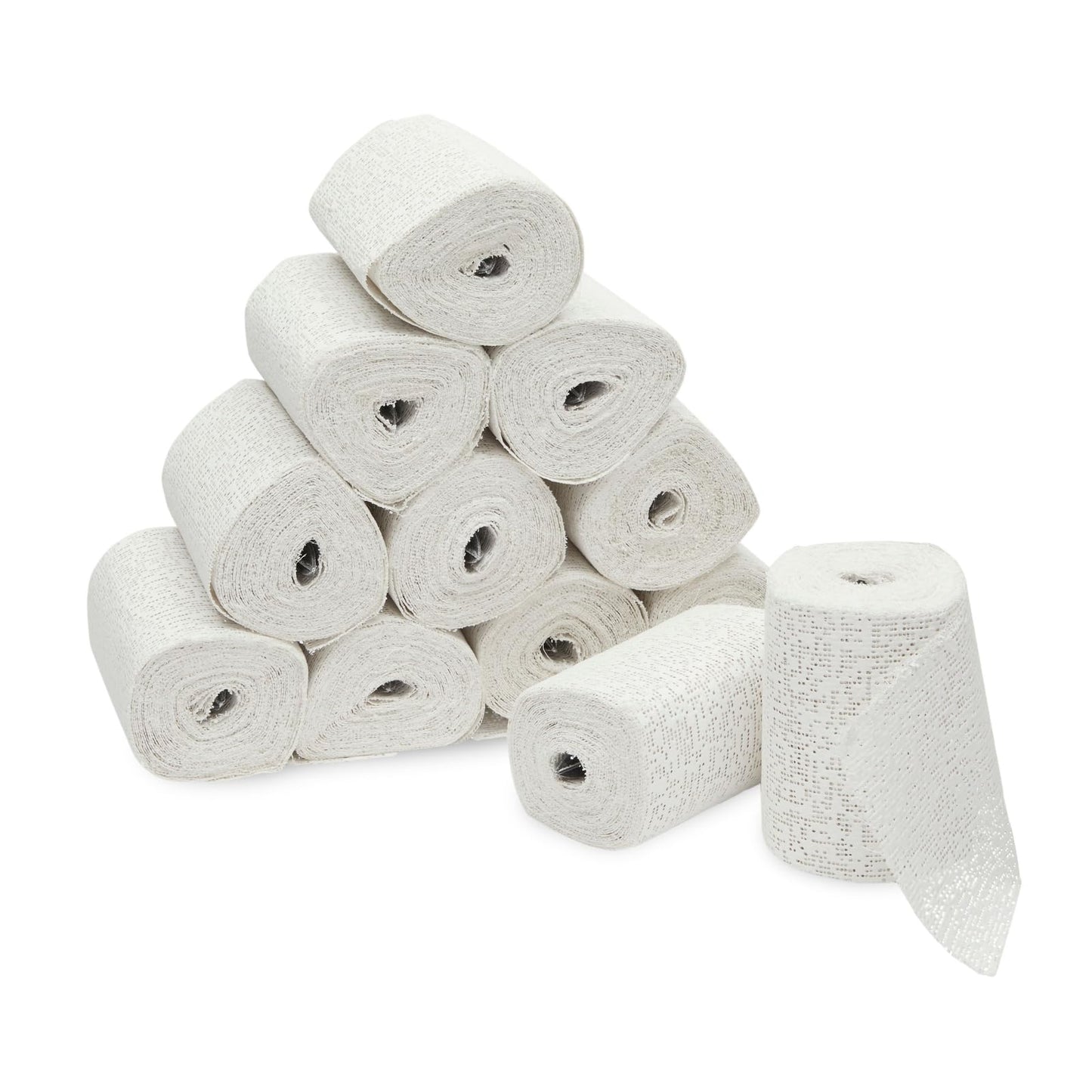 Bright Creations Plaster Cloth Rolls - Plaster of Paris Bandages & Gauze for Sculpting, Belly Casting, Paper Mache & Art - 4 in x 15 Ft Each, Pack of 12