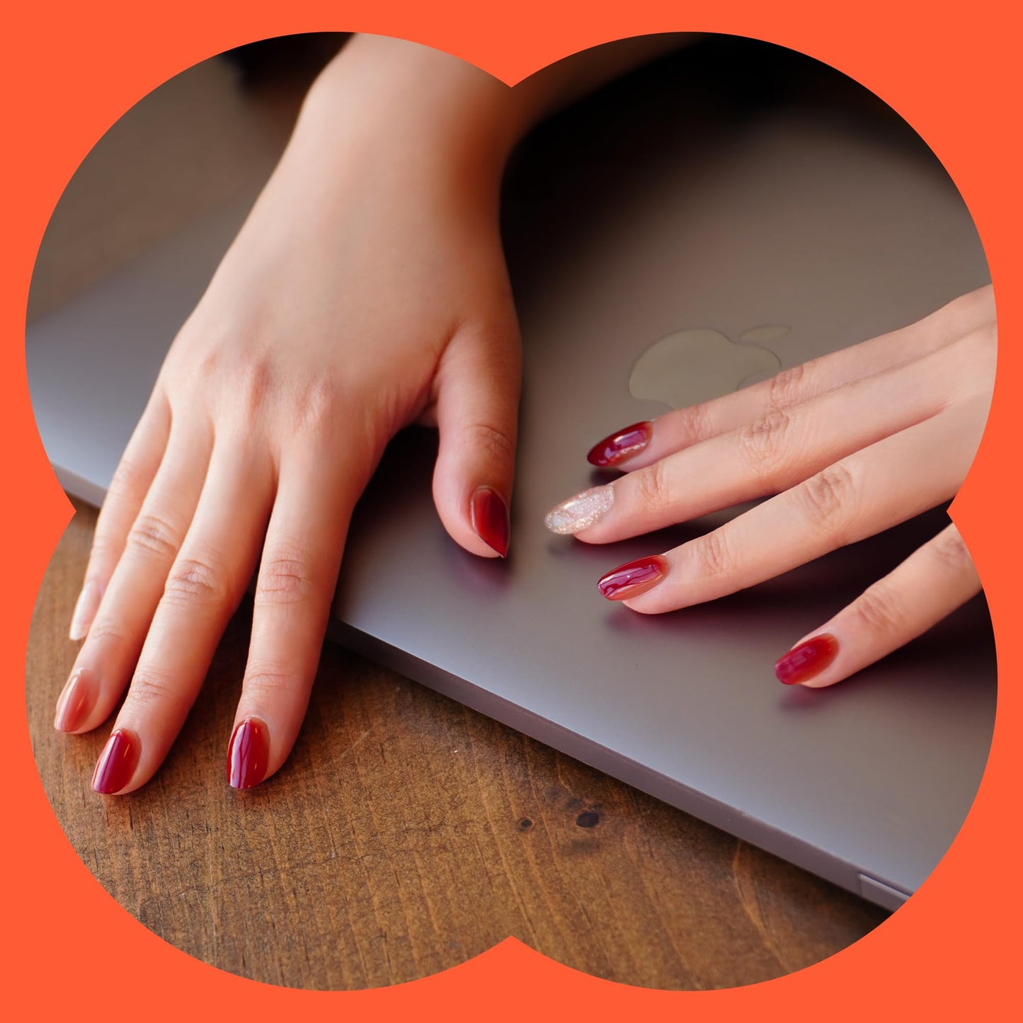 Heyhae Semi Cured Gel Nail Strips | No LED Lamp Needed | Marble, Red | Easy Apply & Remove, Salon Quality | Includes 28 Strips, 1 Prep Pads, Nail File & Wooden Stick - Hey, You're a Boss Babe